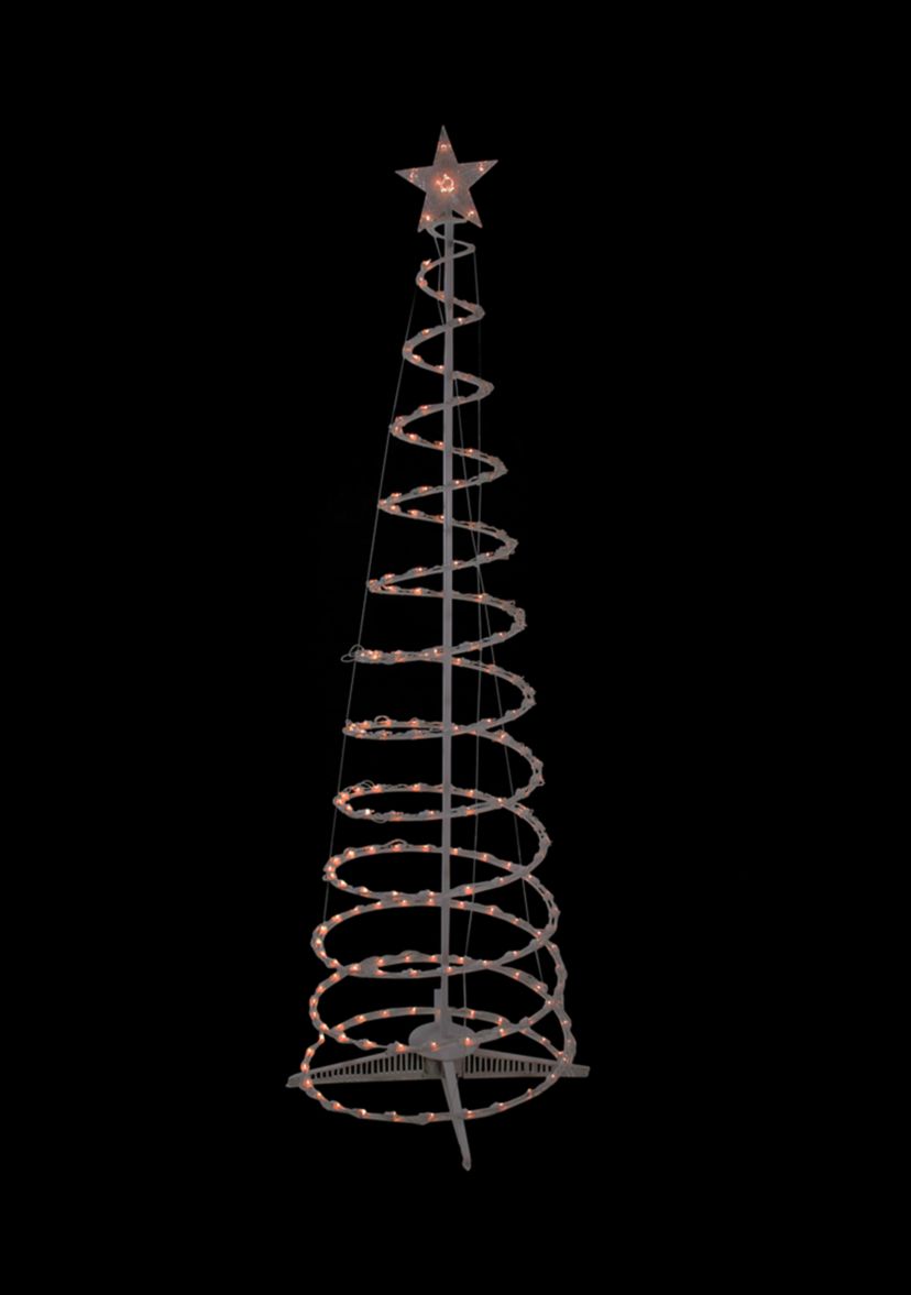 6 Clear Lighted Spiral Cone Tree Outdoor Christmas Decoration