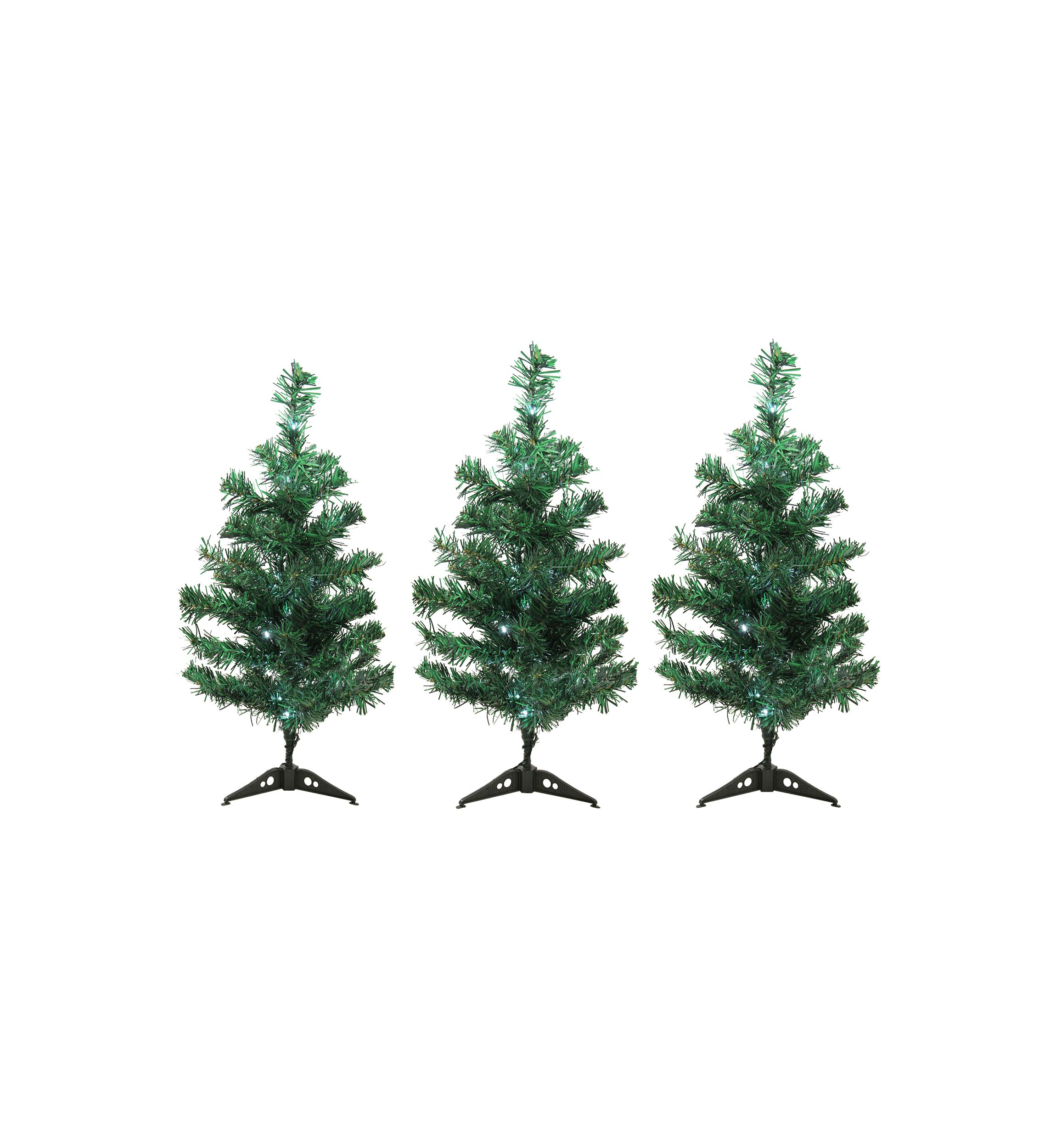 Set of 3 LED Lighted Christmas Tree Driveway or Pathway Markers Outdoor Decorations