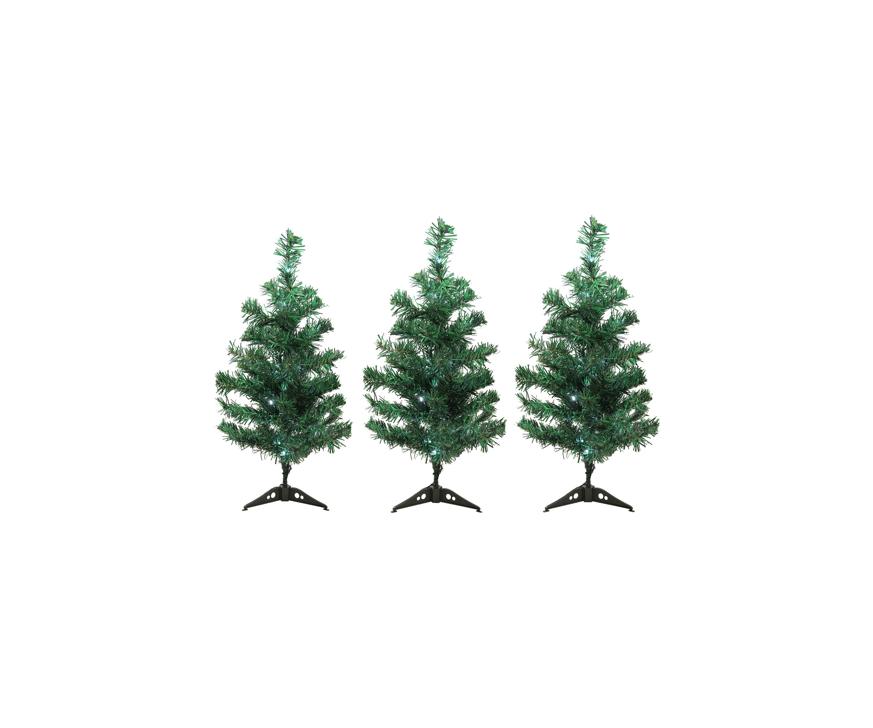 Set of 3 LED Lighted Christmas Tree Driveway or Pathway Markers Outdoor Decorations