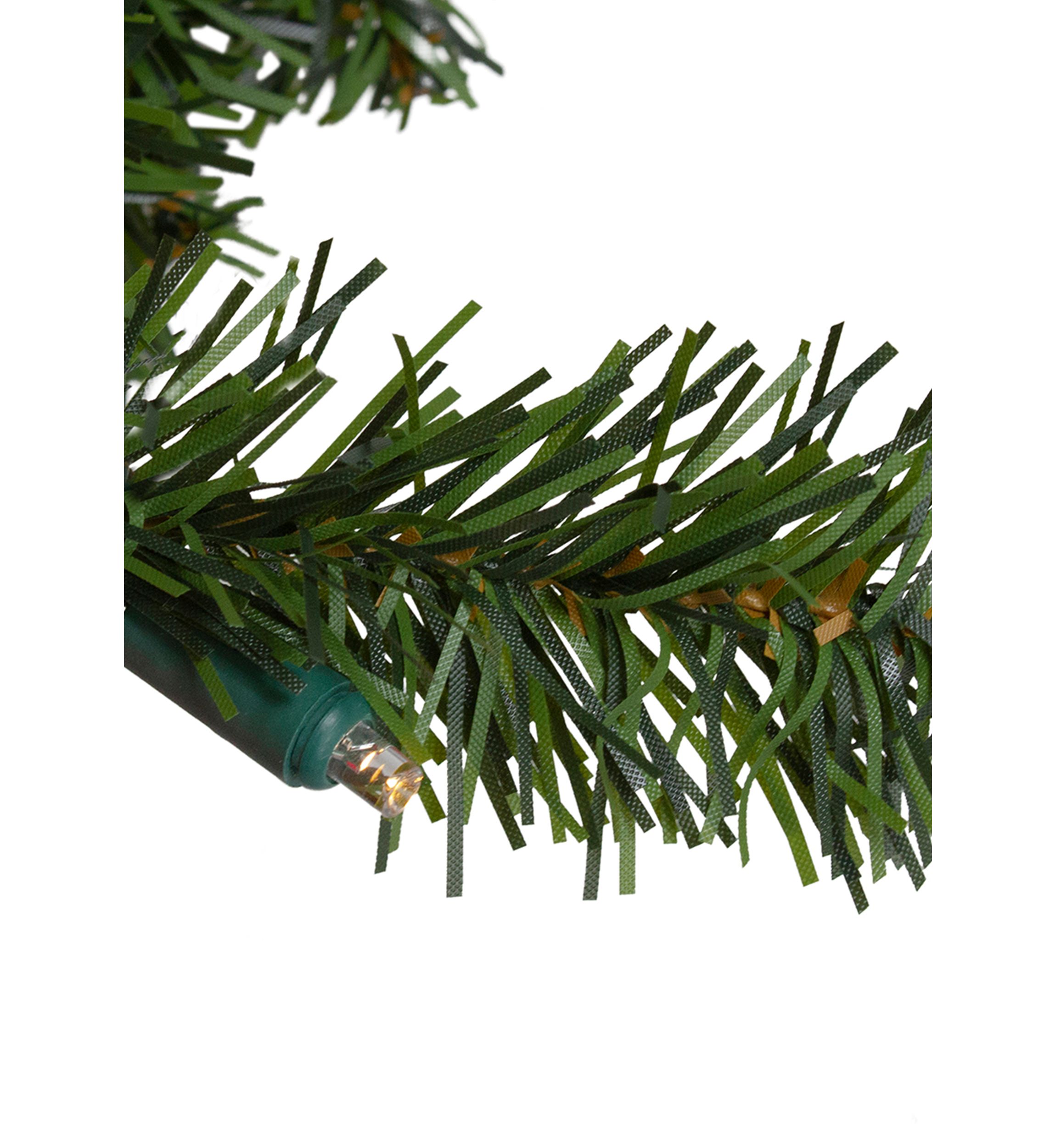 9 x 10Inch Pre-Lit LED Canadian Pine Artificial Christmas Garland - Clear Lights