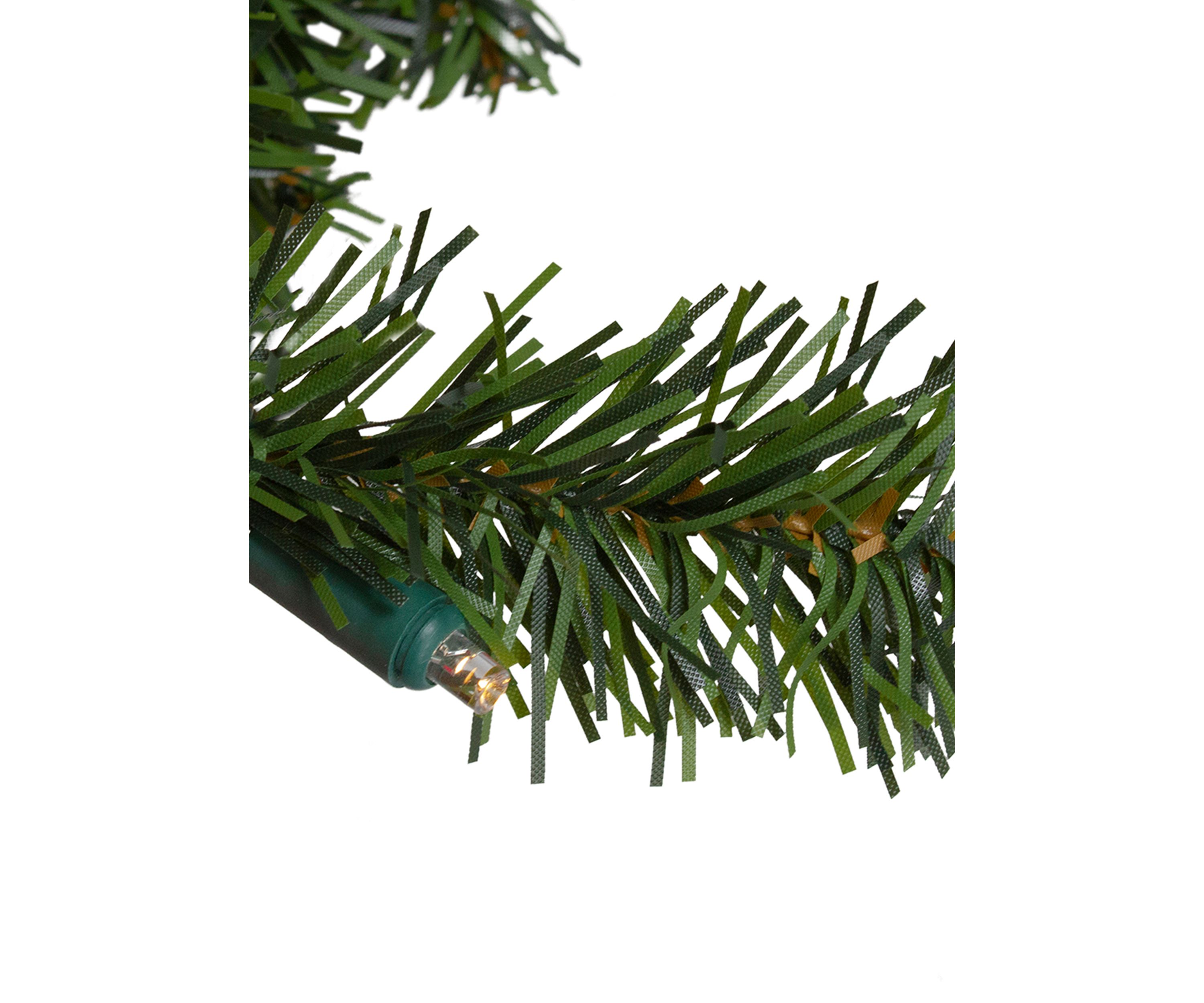 9 x 10Inch Pre-Lit LED Canadian Pine Artificial Christmas Garland - Clear Lights