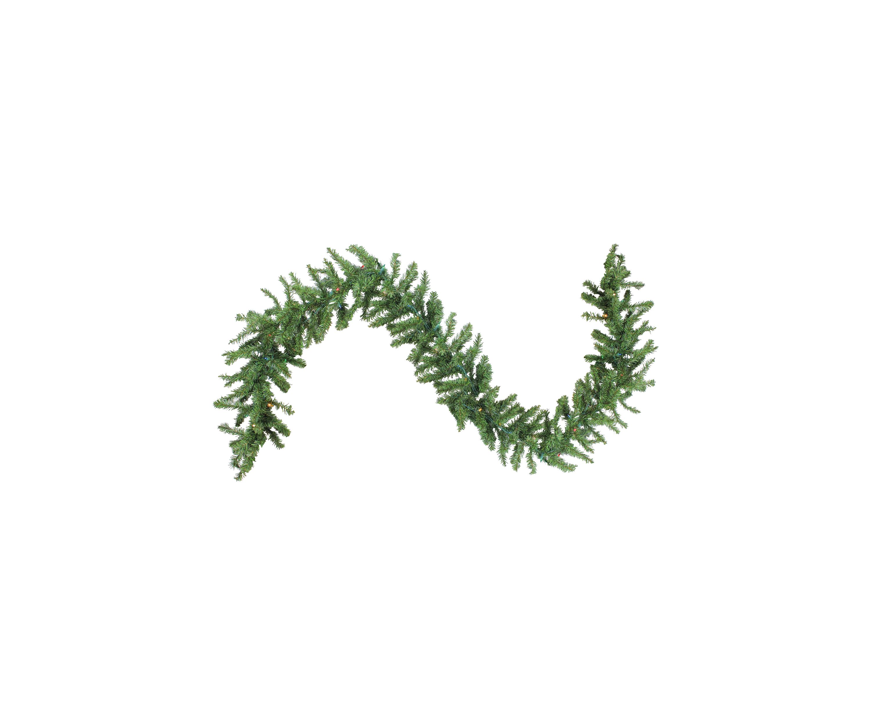 9 x 12Inch Pre-Lit Canadian Pine Artificial Christmas Garland - Multi Lights