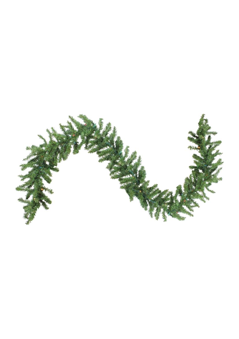 9 x 12Inch Pre-Lit Canadian Pine Artificial Christmas Garland - Multi Lights