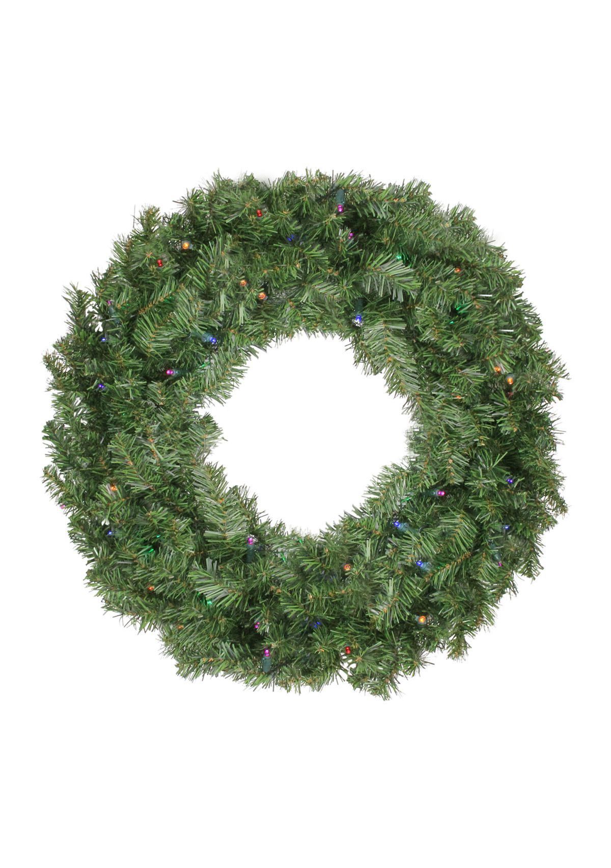 Pre-Lit Battery Operated LED Canadian Pine Artificial Christmas Wreath - 30-Inch  Multicolor Lights