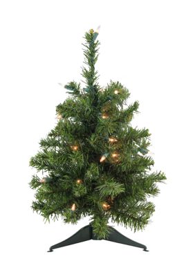 Northlight 1.5' Pre-Lit Medium Canadian Pine Artificial Christmas Tree - Clear Lights, Green -  0191296158428