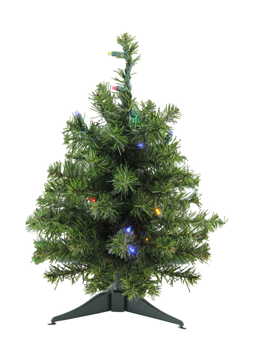 1.5 Pre-Lit Canadian Pine Artificial Christmas Tree - Multicolor Lights