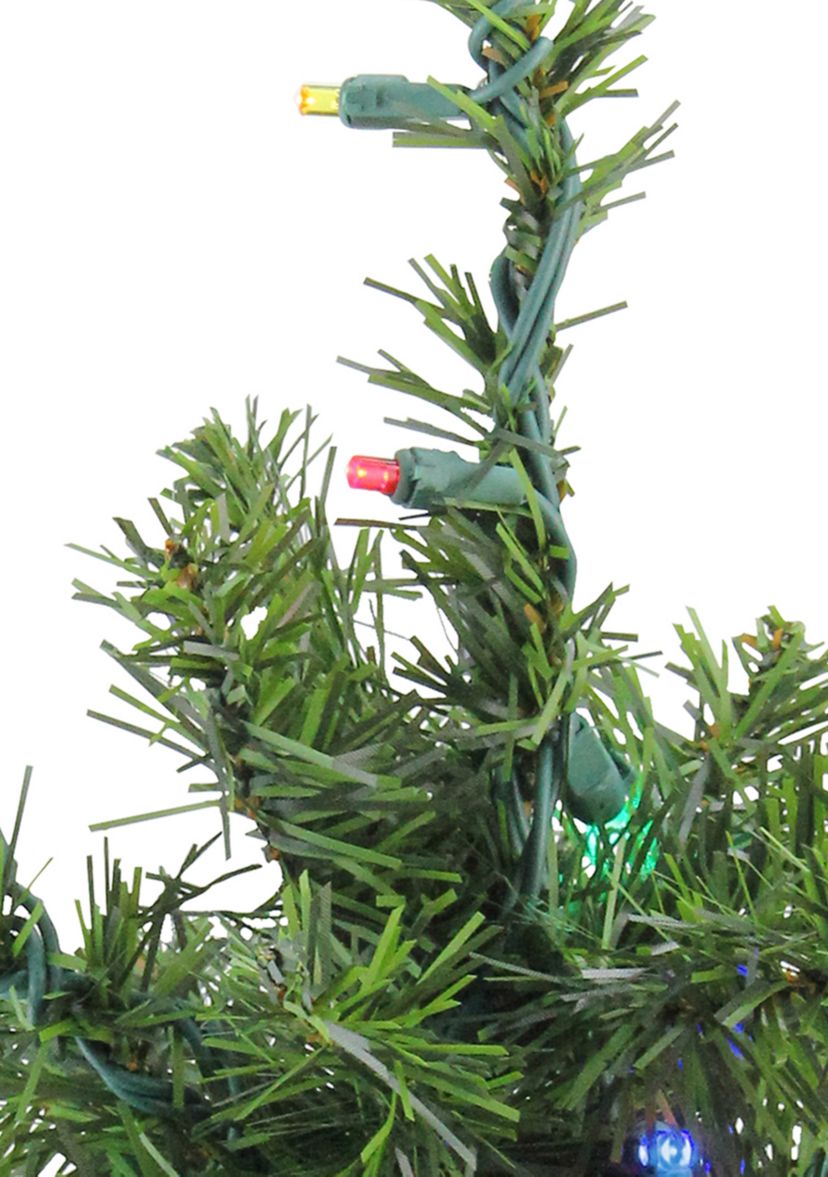 1.5 Pre-Lit Canadian Pine Artificial Christmas Tree - Multicolor Lights