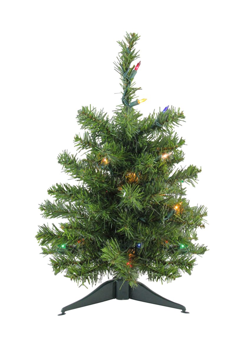 1.5 Pre-Lit Medium Canadian Pine Artificial Christmas Tree - Multicolor Lights