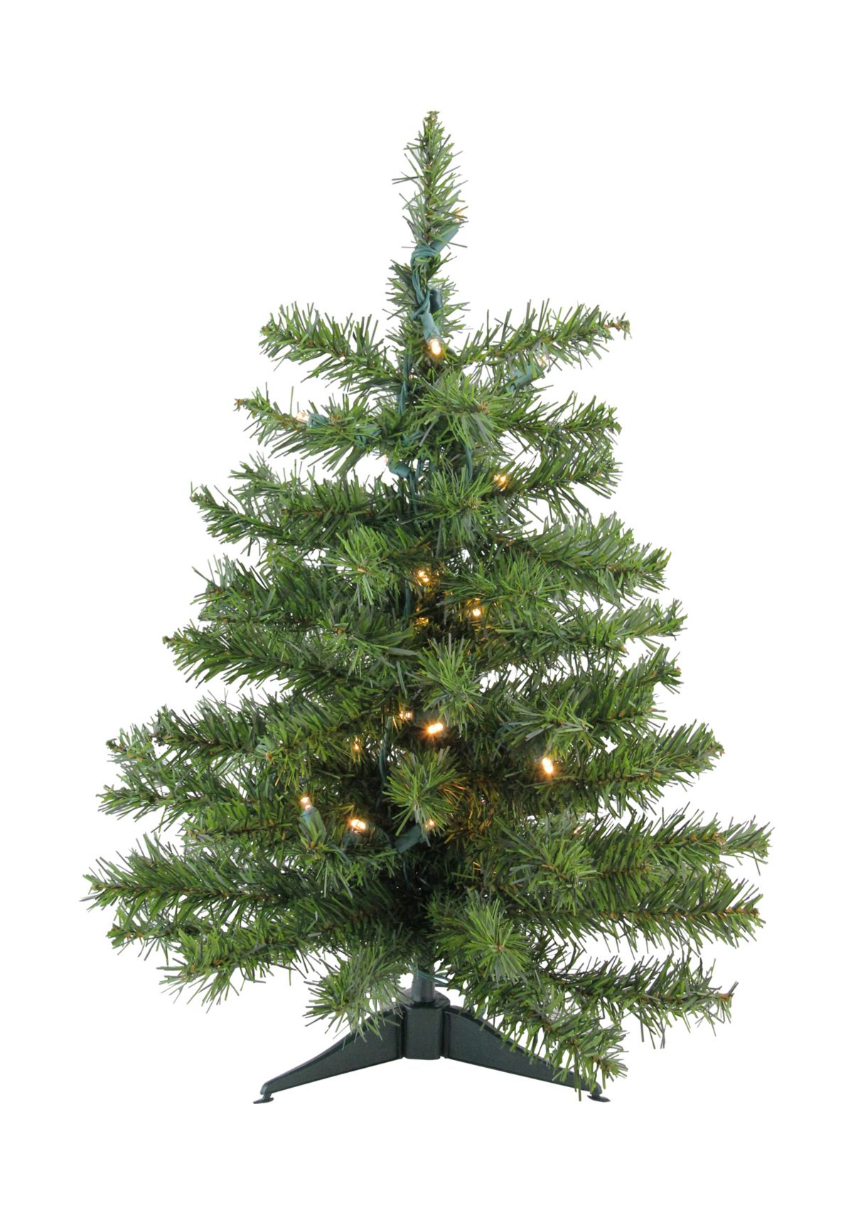 2 Pre-Lit Medium Canadian Pine Artificial Christmas Tree - Warm Clear Lights