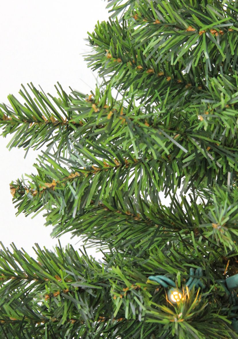 2 Pre-Lit Medium Canadian Pine Artificial Christmas Tree - Warm Clear Lights