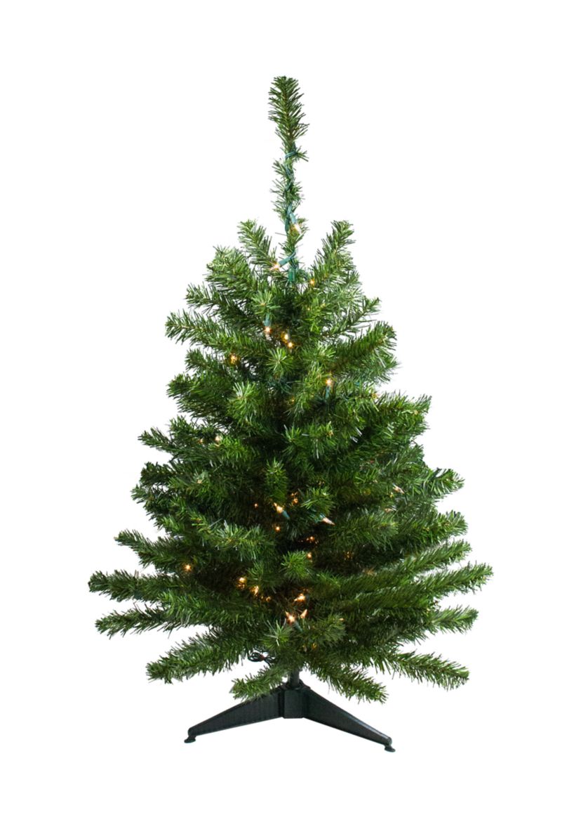 3 Pre-Lit Full Canadian Pine Artificial Christmas Tree - Clear Lights