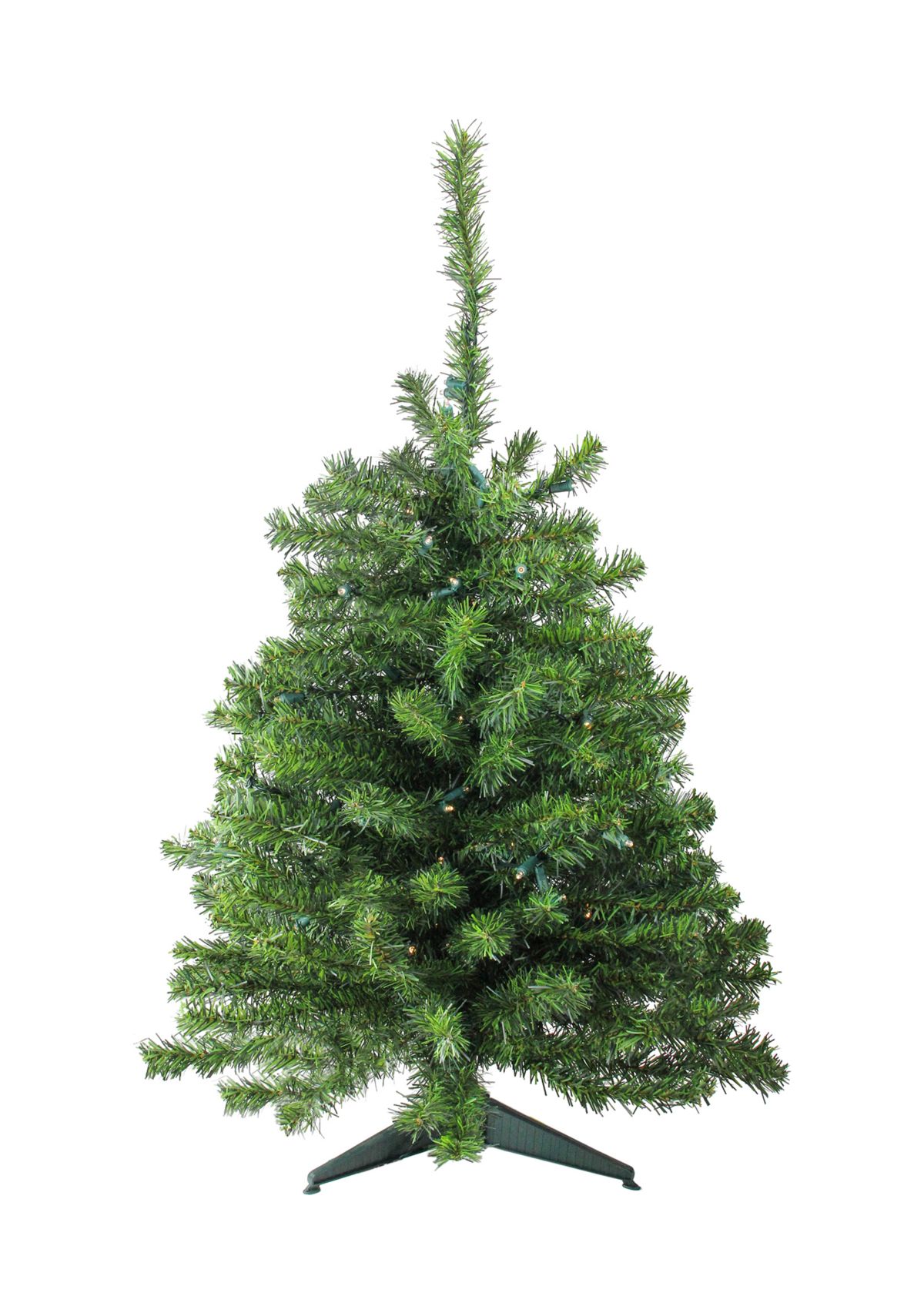 3 Pre-Lit Green Medium Canadian Pine Artificial Christmas Tree - Clear and White LED Lights