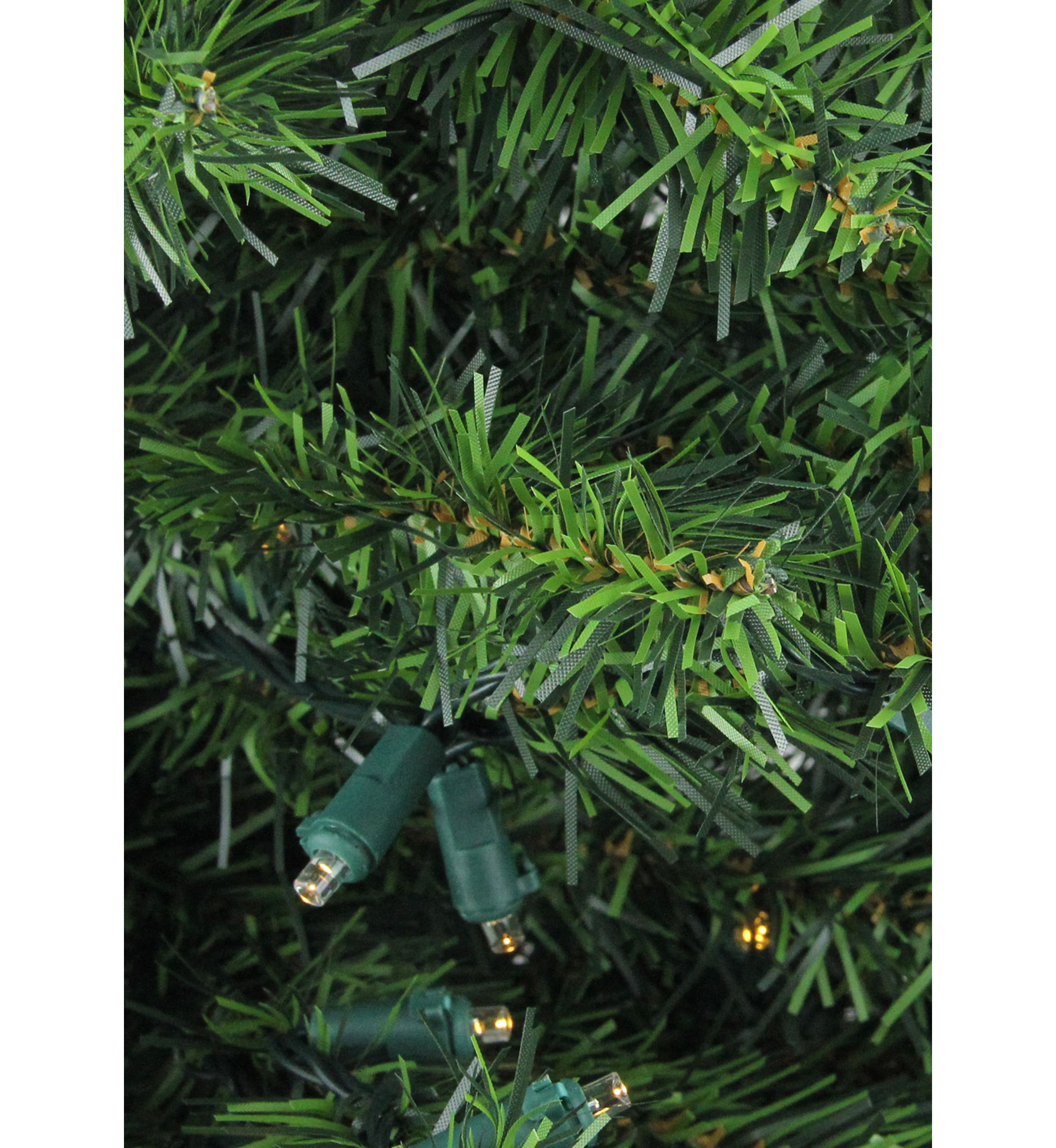 3 Pre-Lit Green Medium Canadian Pine Artificial Christmas Tree - Clear and White LED Lights