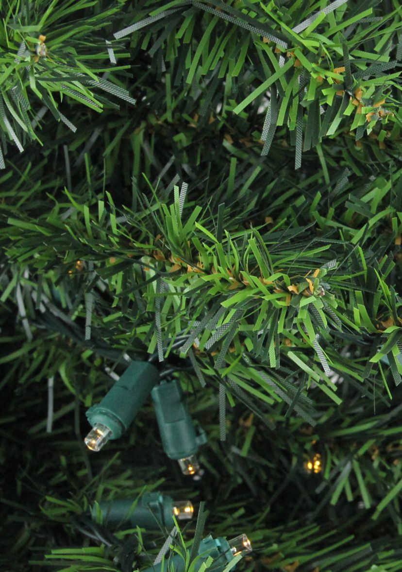 3 Pre-Lit Green Medium Canadian Pine Artificial Christmas Tree - Clear and White LED Lights