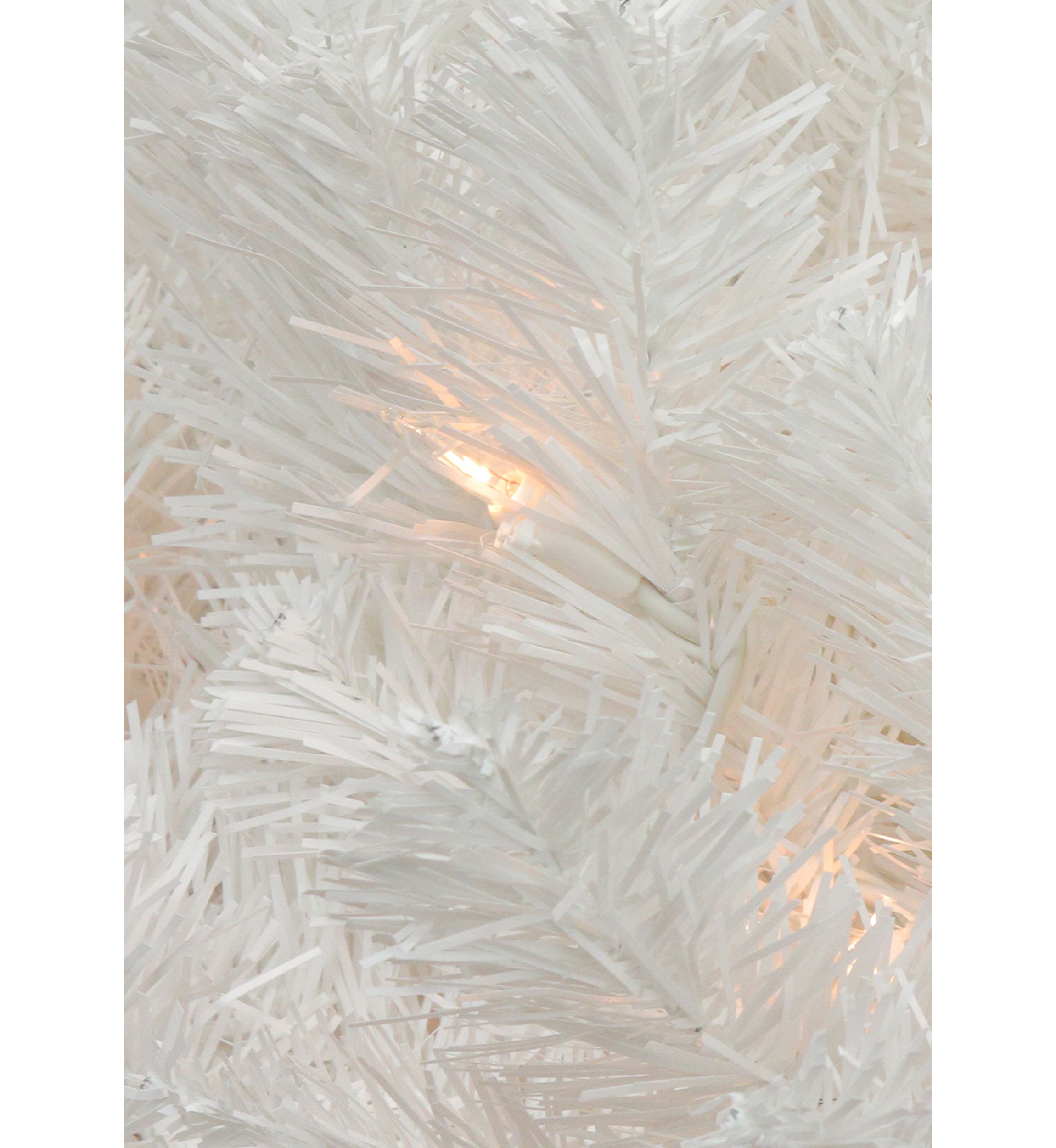 Pre-Lit Snow White Artificial Christmas Wreath - 24-Inch  Clear Lights