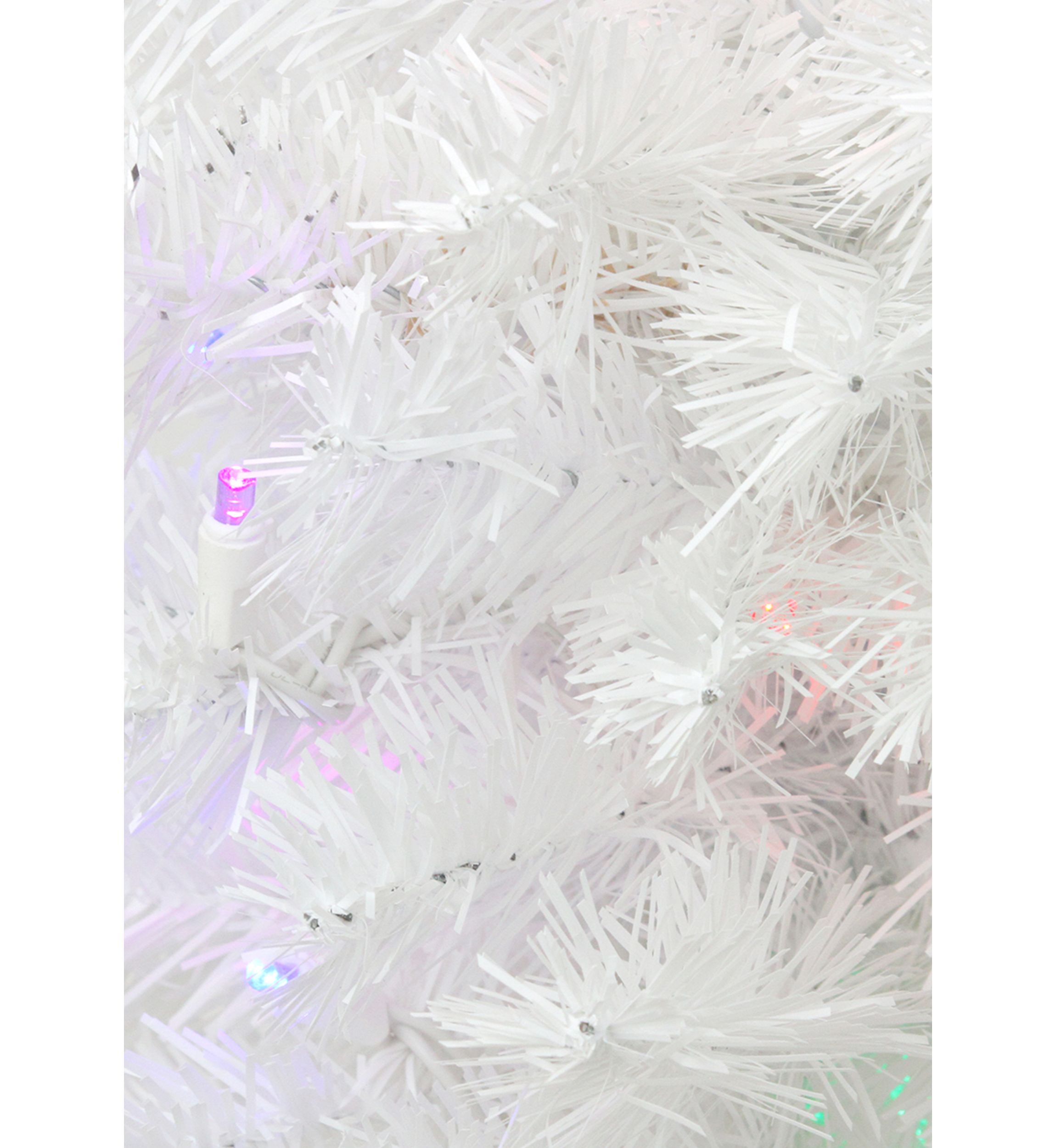 18Inch Pre-Lit Snow White Artificial Christmas Tree - Multicolor Lights