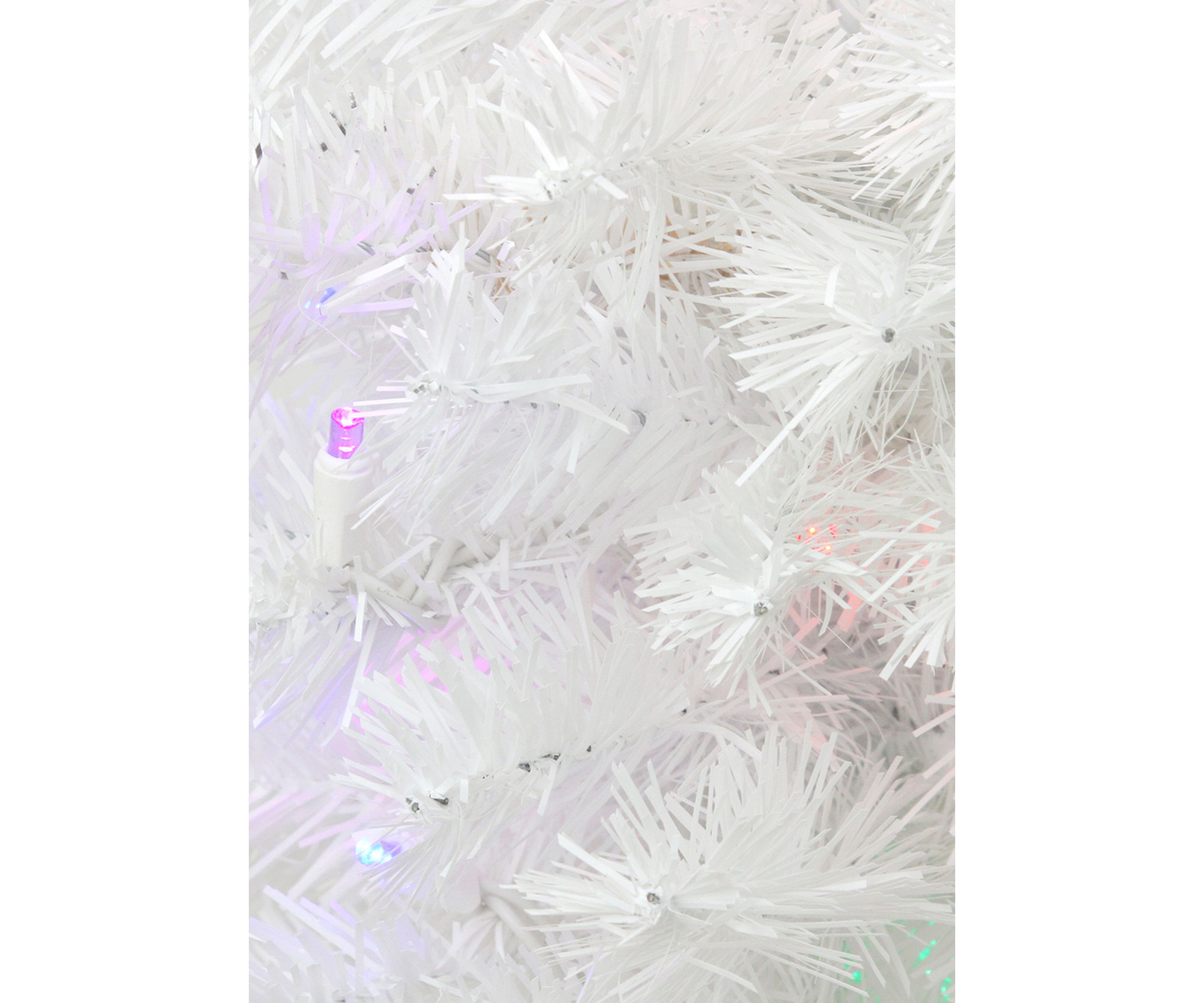 18Inch Pre-Lit Snow White Artificial Christmas Tree - Multicolor Lights