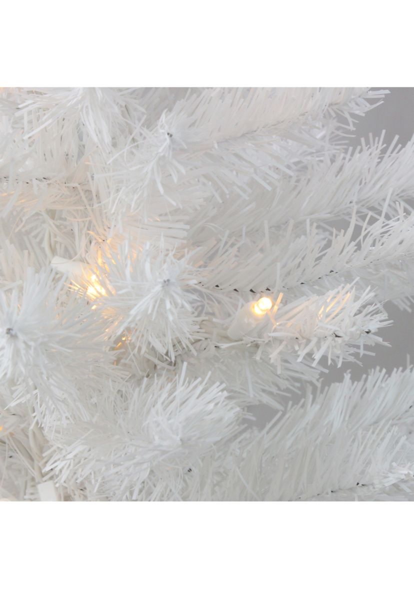 24Inch Pre-Lit LED White Pine Artificial Christmas Wreath - Candlelight Lights