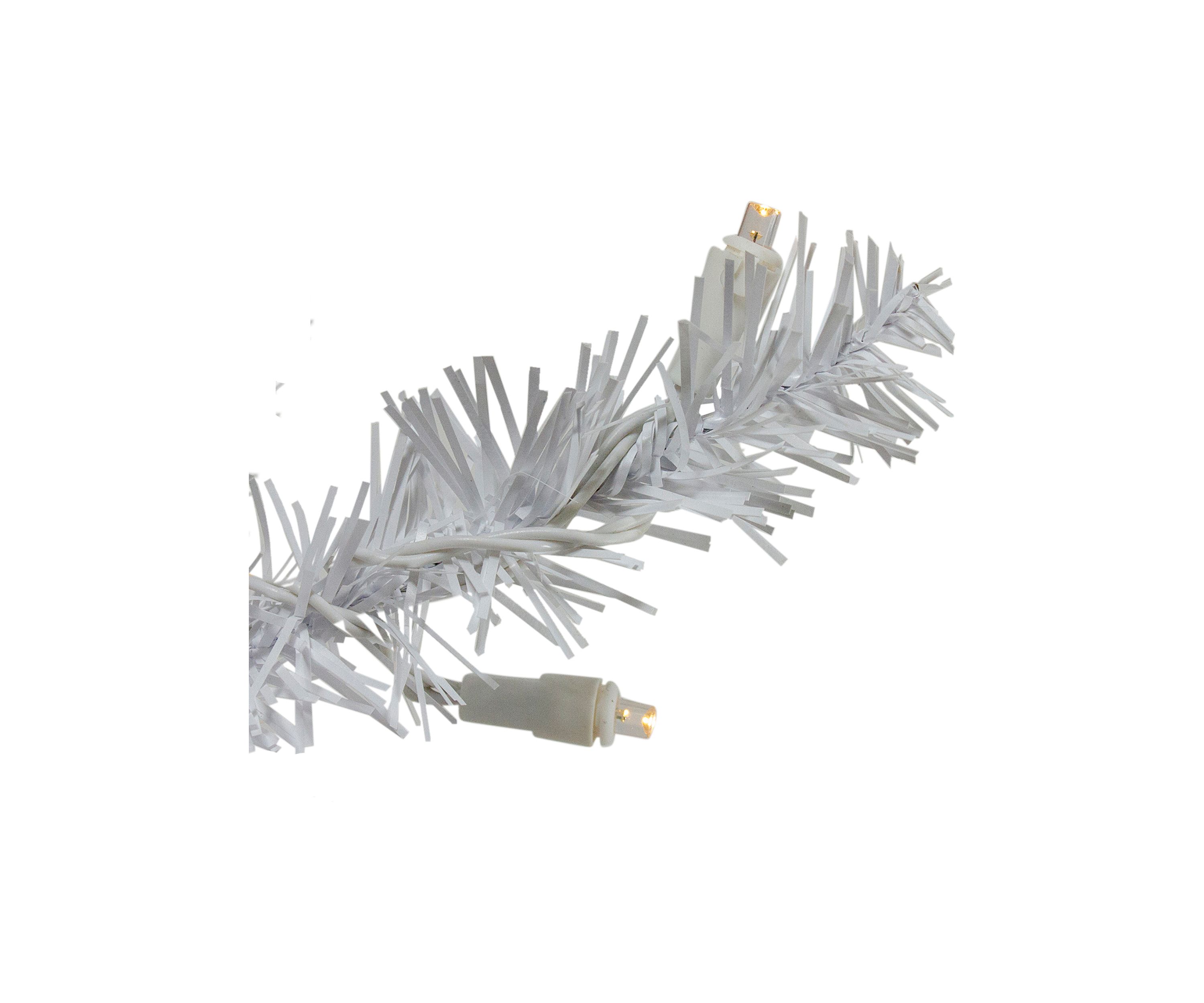 24Inch Pre-Lit LED White Pine Artificial Christmas Wreath - Candlelight Lights