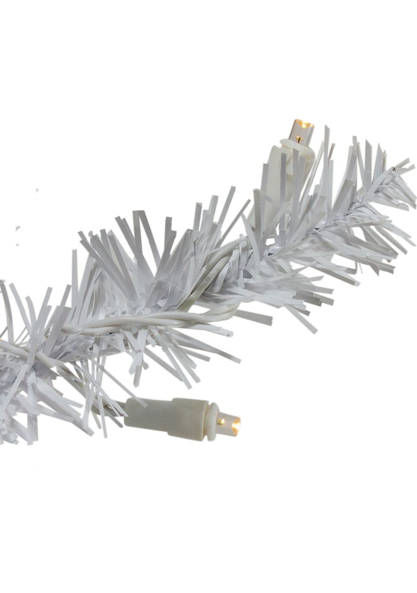 24Inch Pre-Lit LED White Pine Artificial Christmas Wreath - Candlelight Lights