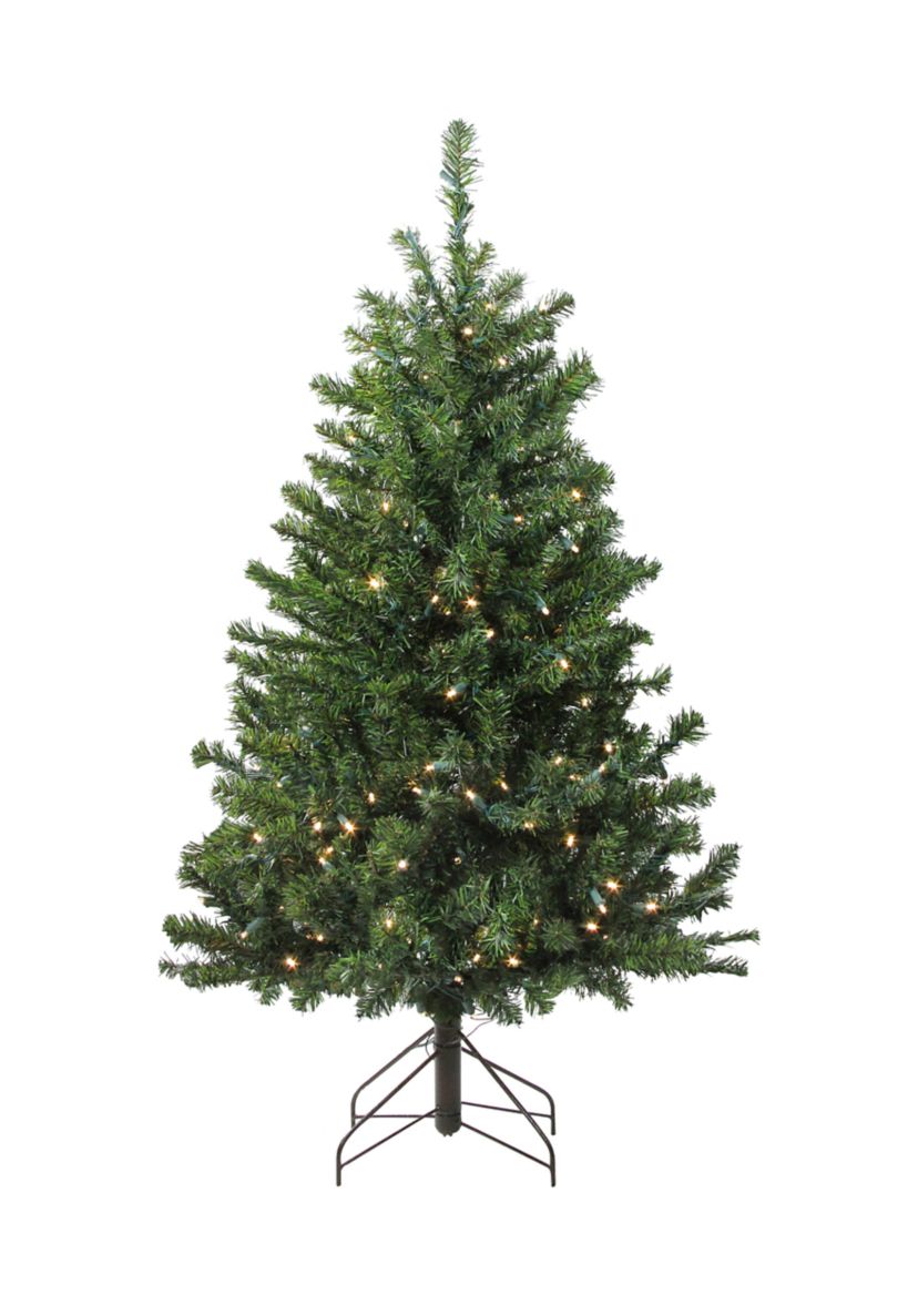 4 Pre-Lit Medium Canadian Pine Artificial Christmas Tree - Candlelight LED Lights