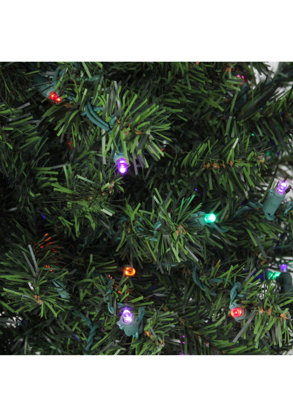 4 Pre-Lit Medium Canadian Pine Artificial Christmas Tree - Multicolor LED Lights