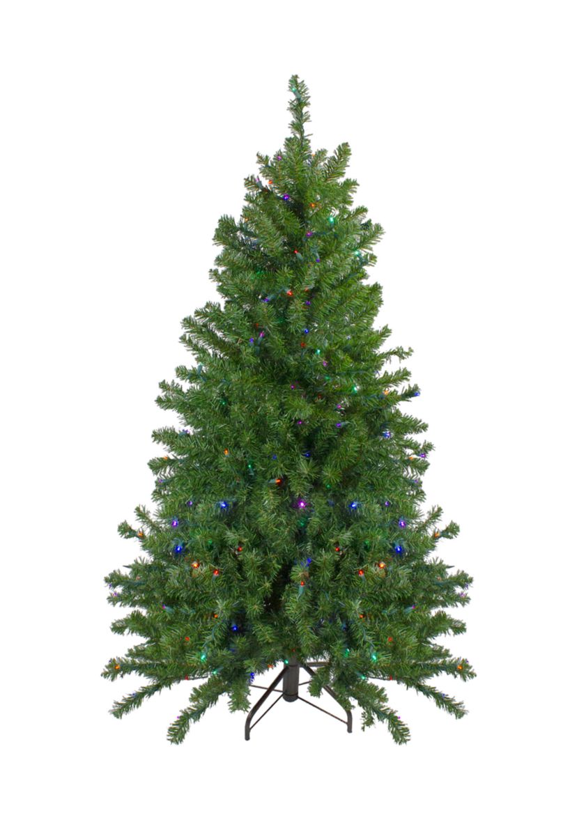 5 Pre-Lit LED Medium Canadian Pine Artificial Christmas Tree - Multicolored Lights