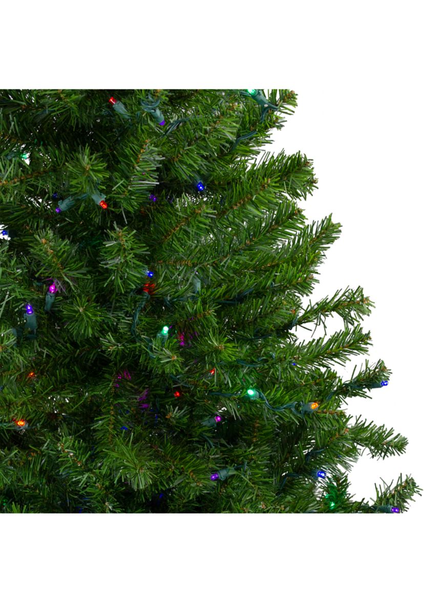 5 Pre-Lit LED Medium Canadian Pine Artificial Christmas Tree - Multicolored Lights