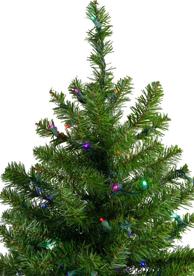 5 Pre-Lit LED Medium Canadian Pine Artificial Christmas Tree - Multicolored Lights