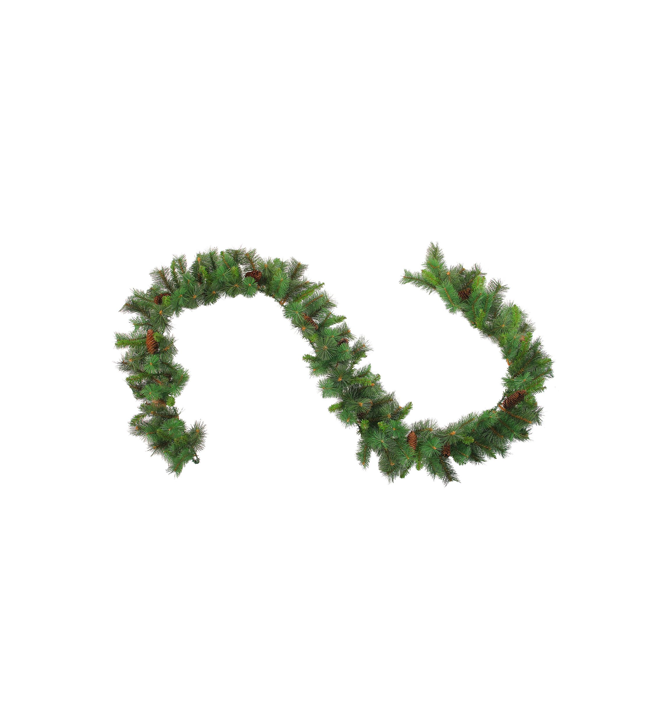 9 x 12Inch Green and Brown Pine Artificial Christmas Garland - Unlit