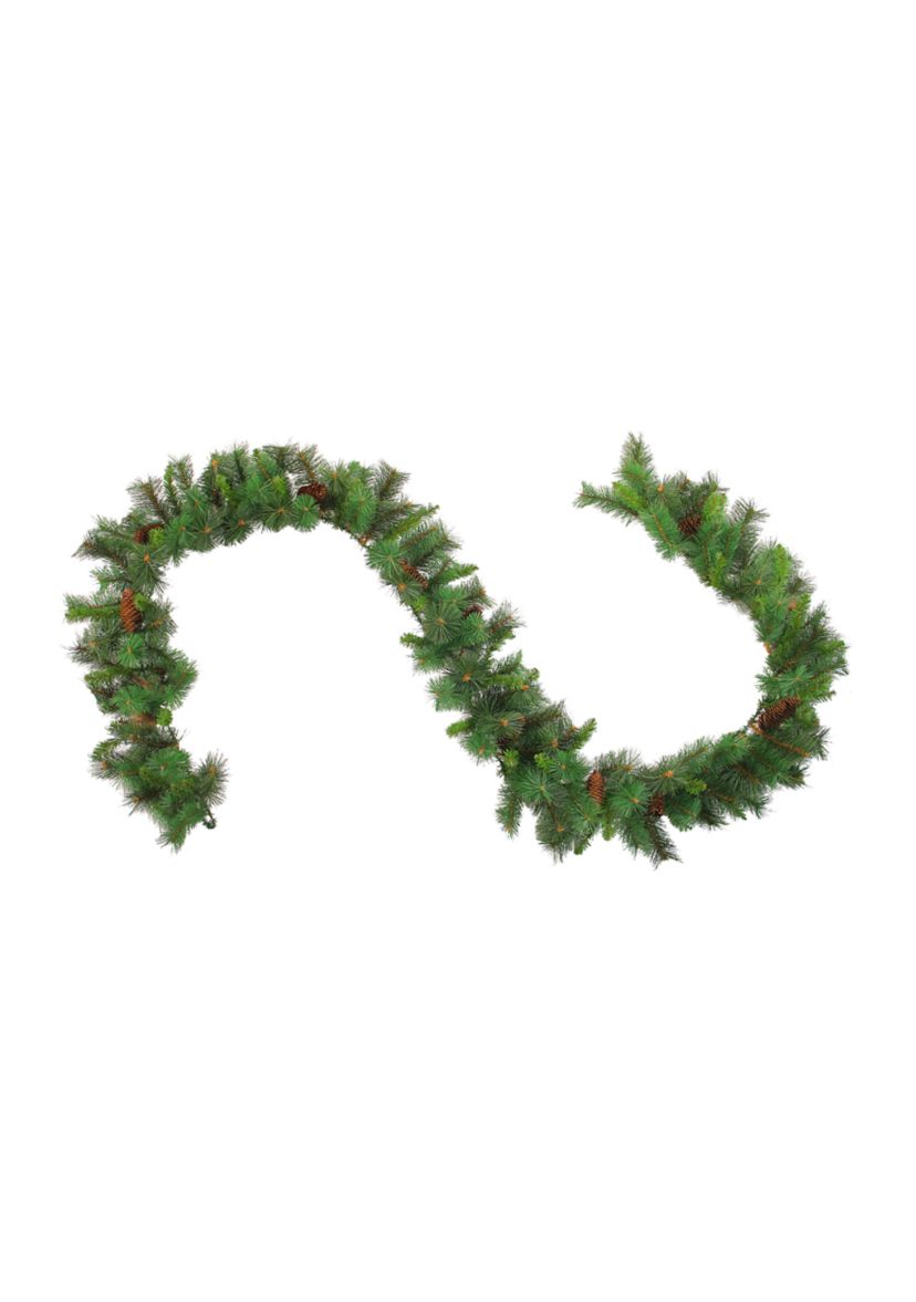 9 x 12Inch Green and Brown Pine Artificial Christmas Garland - Unlit