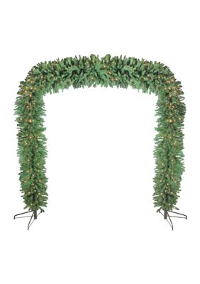 9' x 8' Pre-Lit Pine Artificial Christmas Archway Decoration - Clear Lights