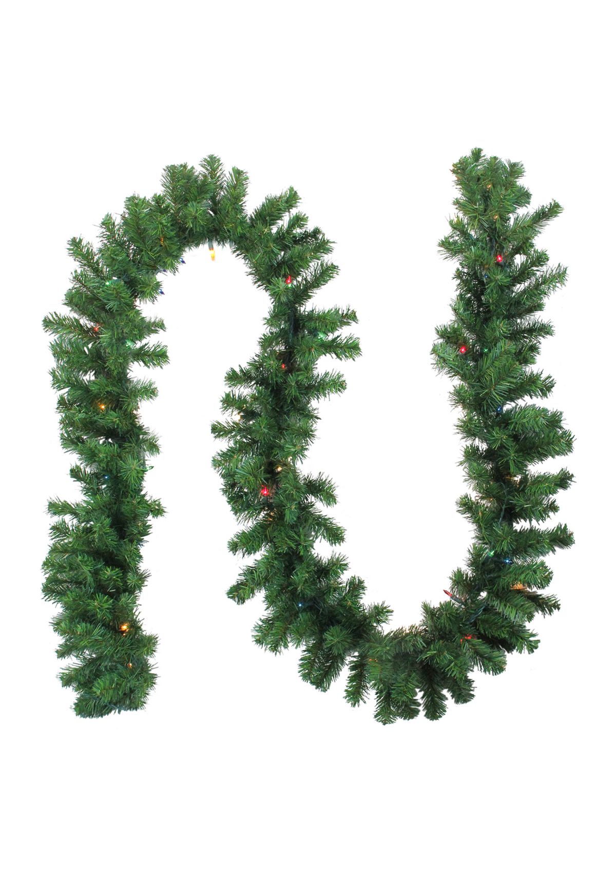 9 x 10" Pre-Lit Oak Creek Pine Artificial Christmas Garland - Multi Lights