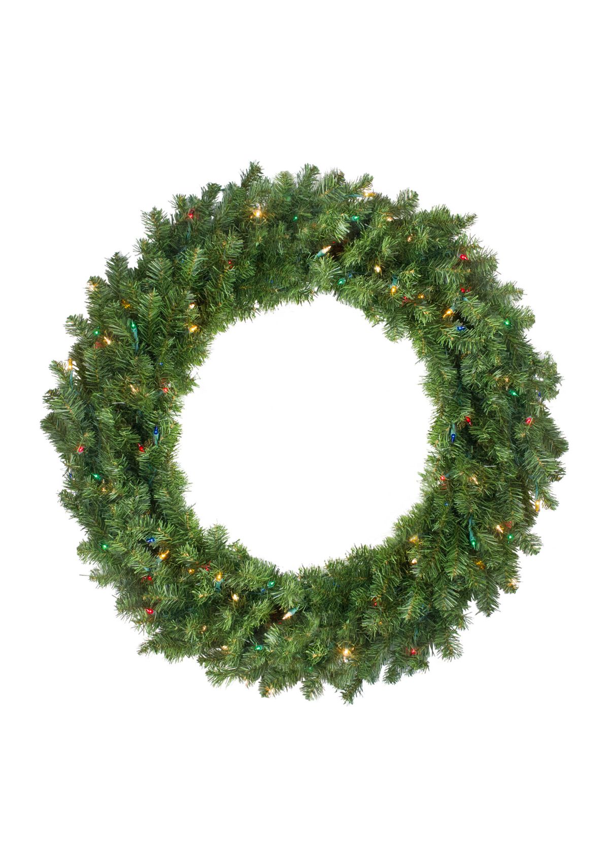 36Inch Pre-Lit Canadian Pine Artificial Christmas Wreath - Multi Lights