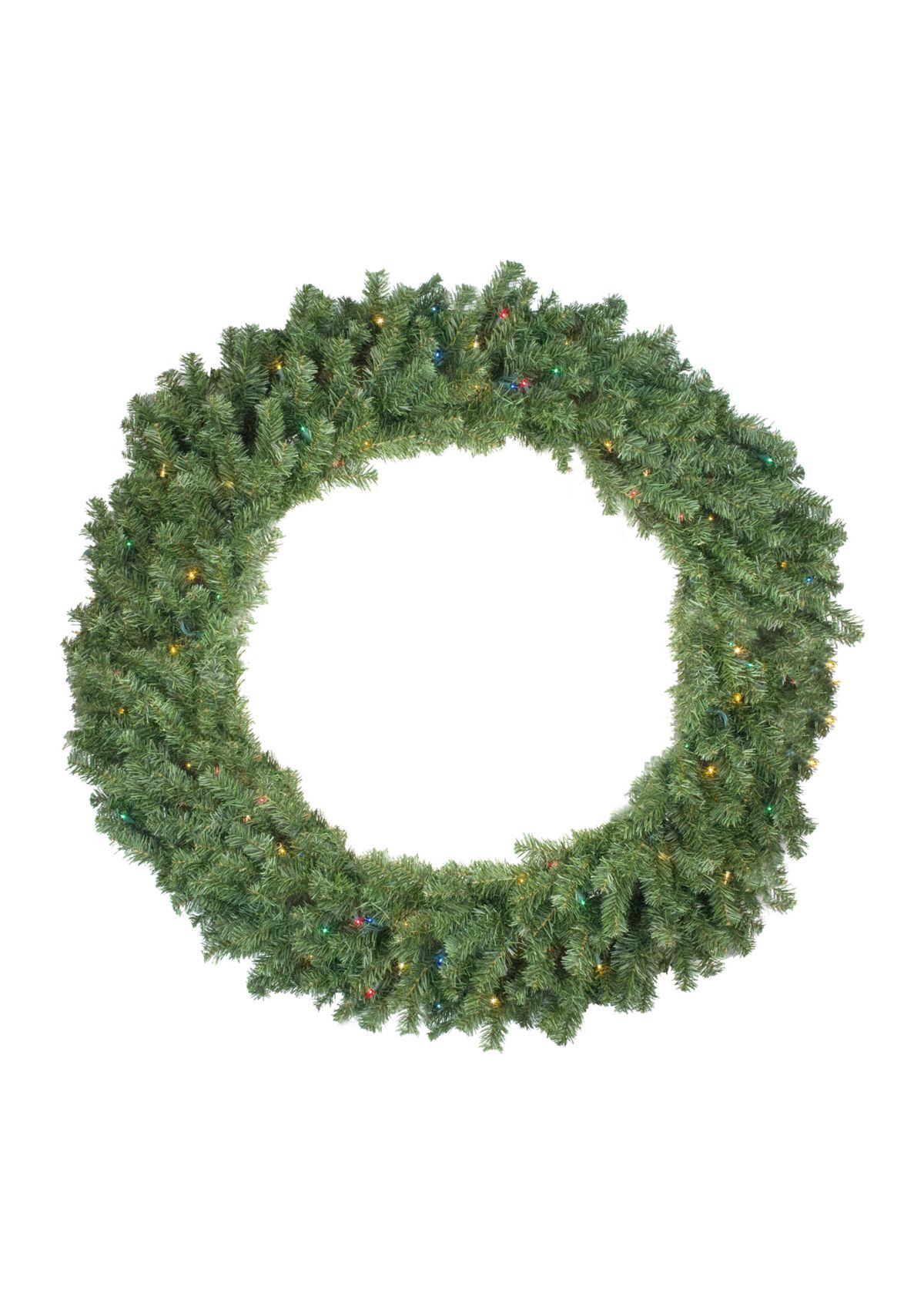 Pre-Lit Canadian Pine Artificial Christmas Wreath - 48-Inch  Multicolor Lights