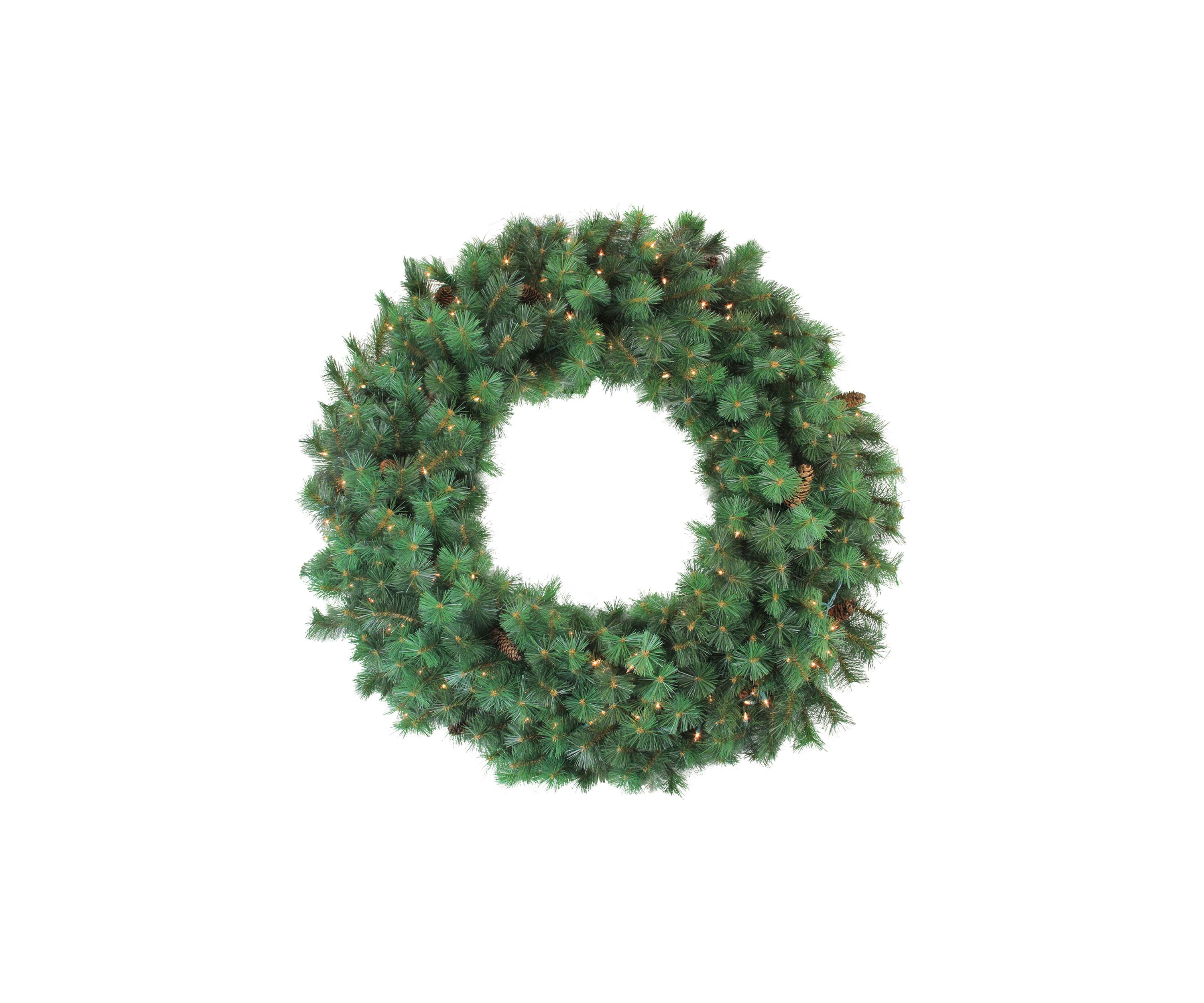 48 Inch Pre-Lit Royal Oregon Pine Artificial Christmas Wreath - Clear Lights