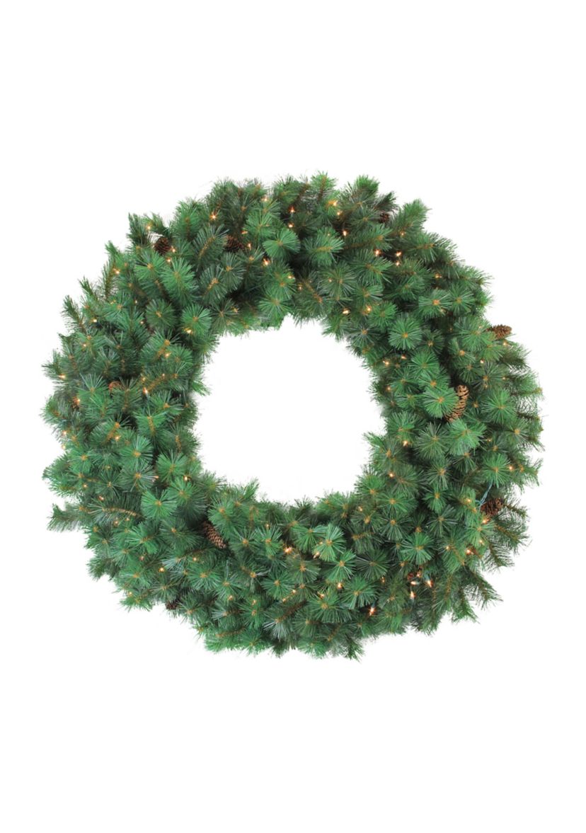 48 Inch Pre-Lit Royal Oregon Pine Artificial Christmas Wreath - Clear Lights