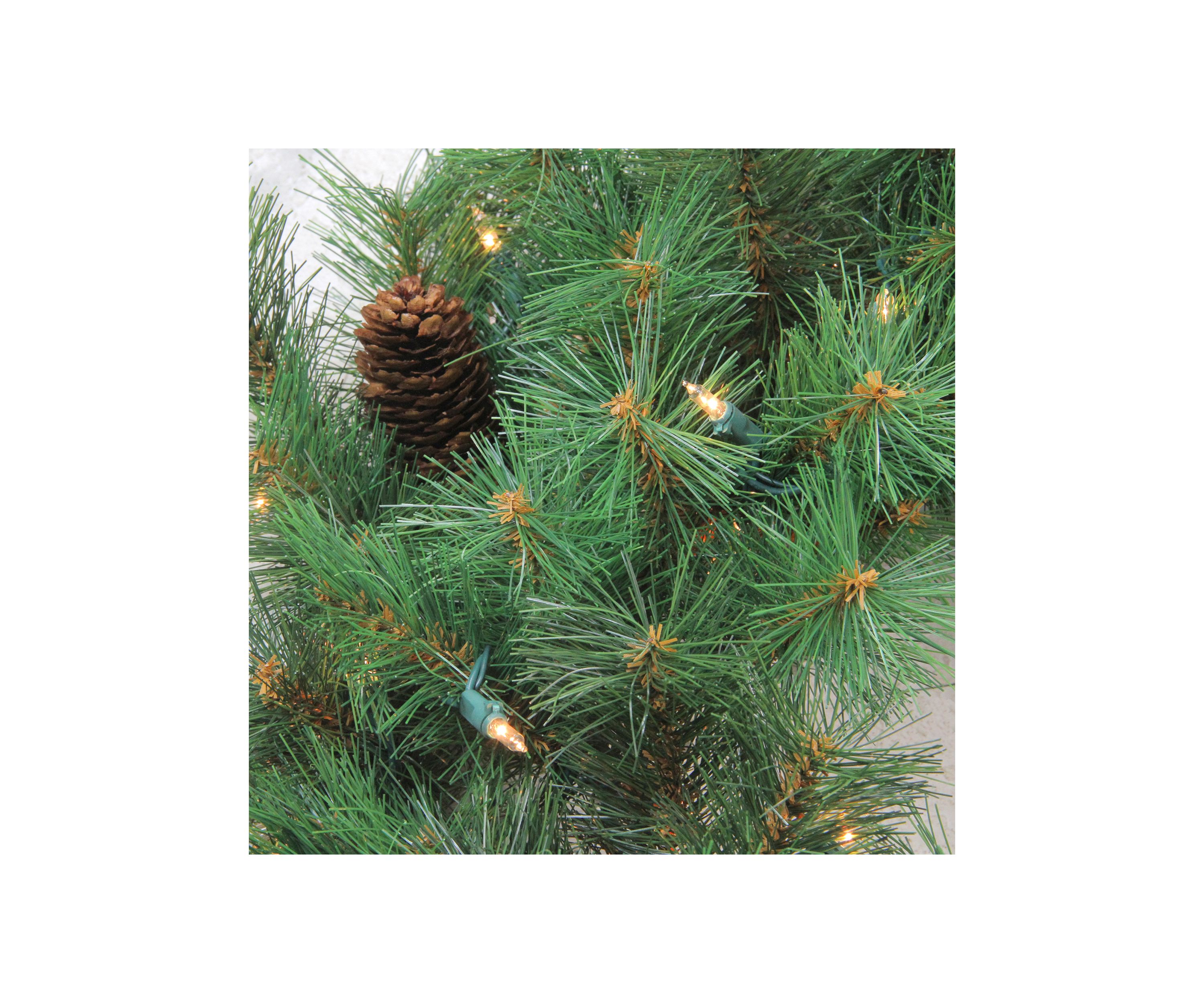 48 Inch Pre-Lit Royal Oregon Pine Artificial Christmas Wreath - Clear Lights
