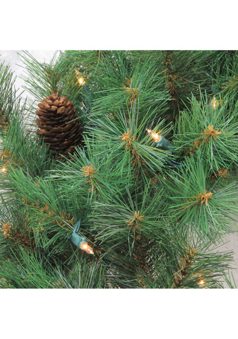 48 Inch Pre-Lit Royal Oregon Pine Artificial Christmas Wreath - Clear Lights