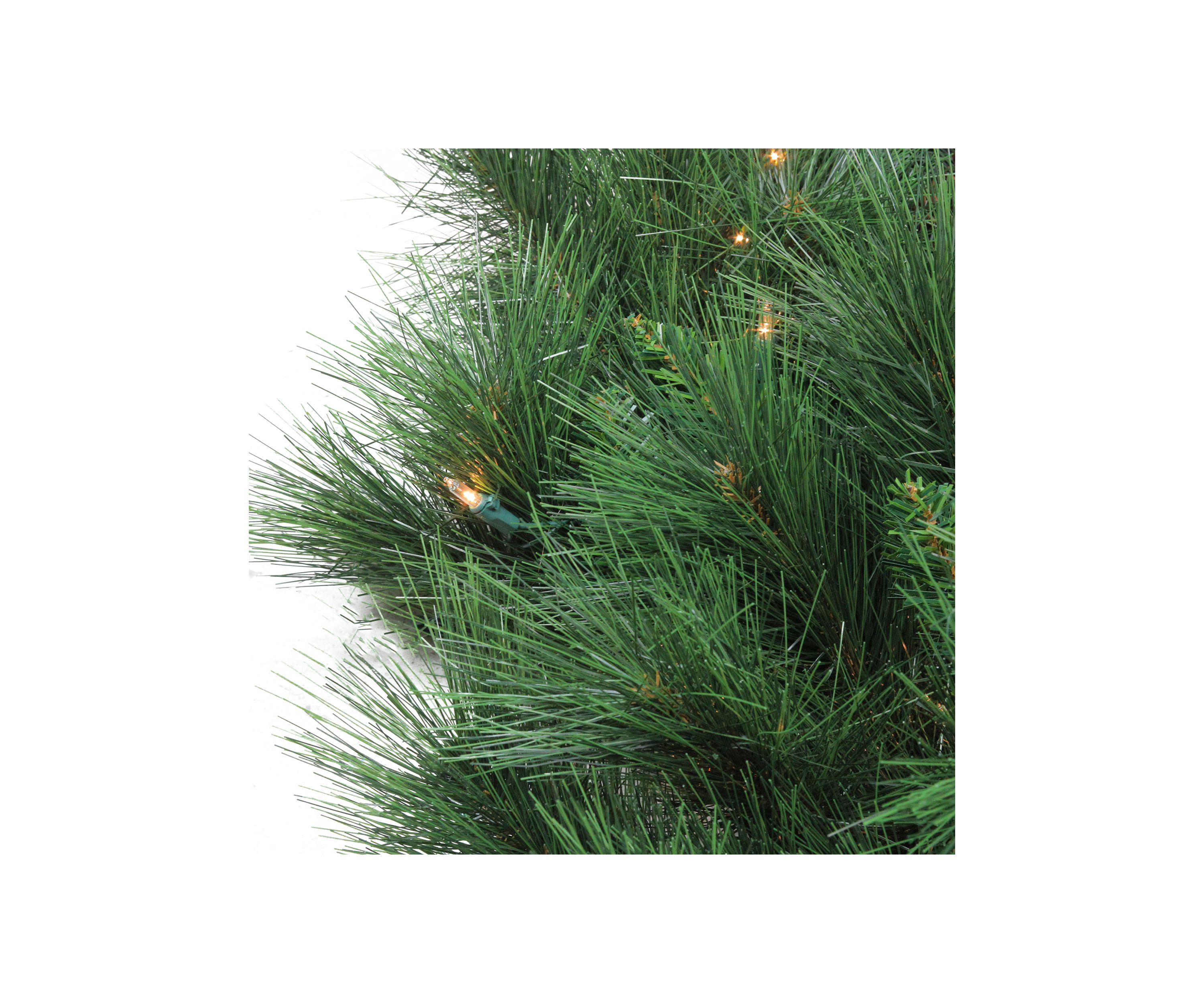 48Inch Pre-lit White Valley Pine Artificial Christmas Wreath - Clear Lights