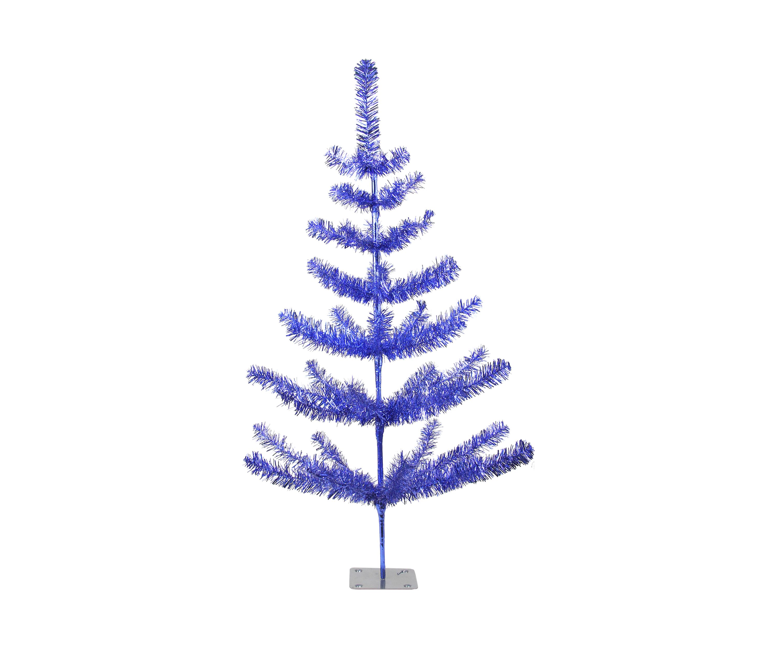 3 Medium Blue Tinsel Twig Pine Artificial Christmas Tree - Unlit
