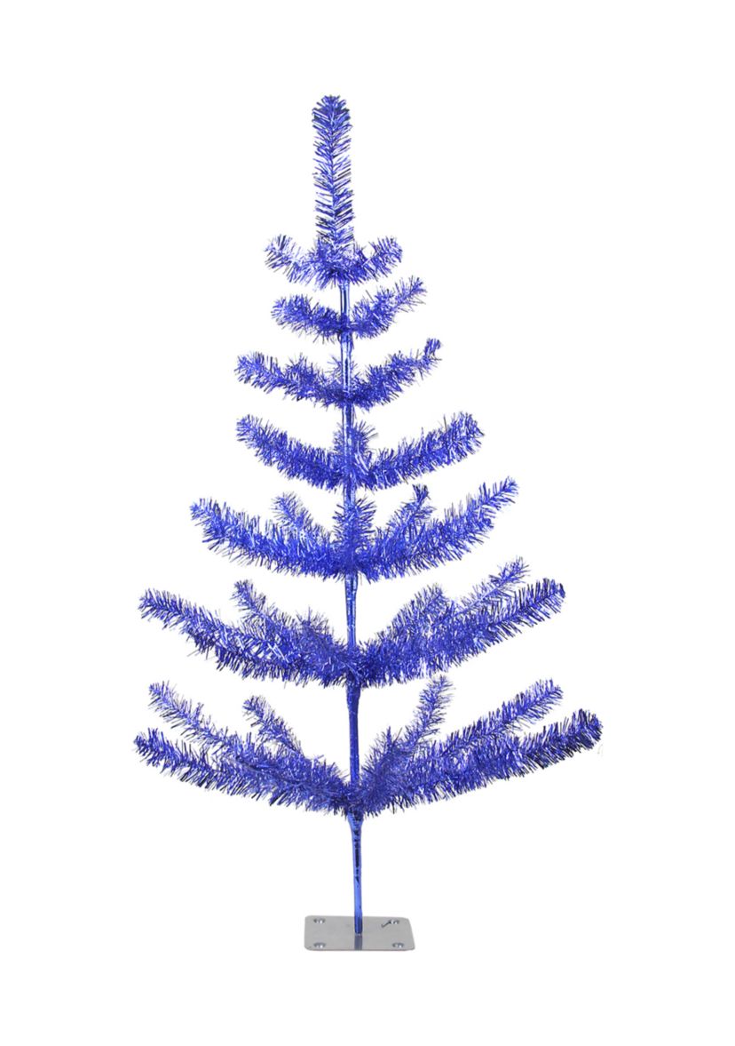 3 Medium Blue Tinsel Twig Pine Artificial Christmas Tree - Unlit