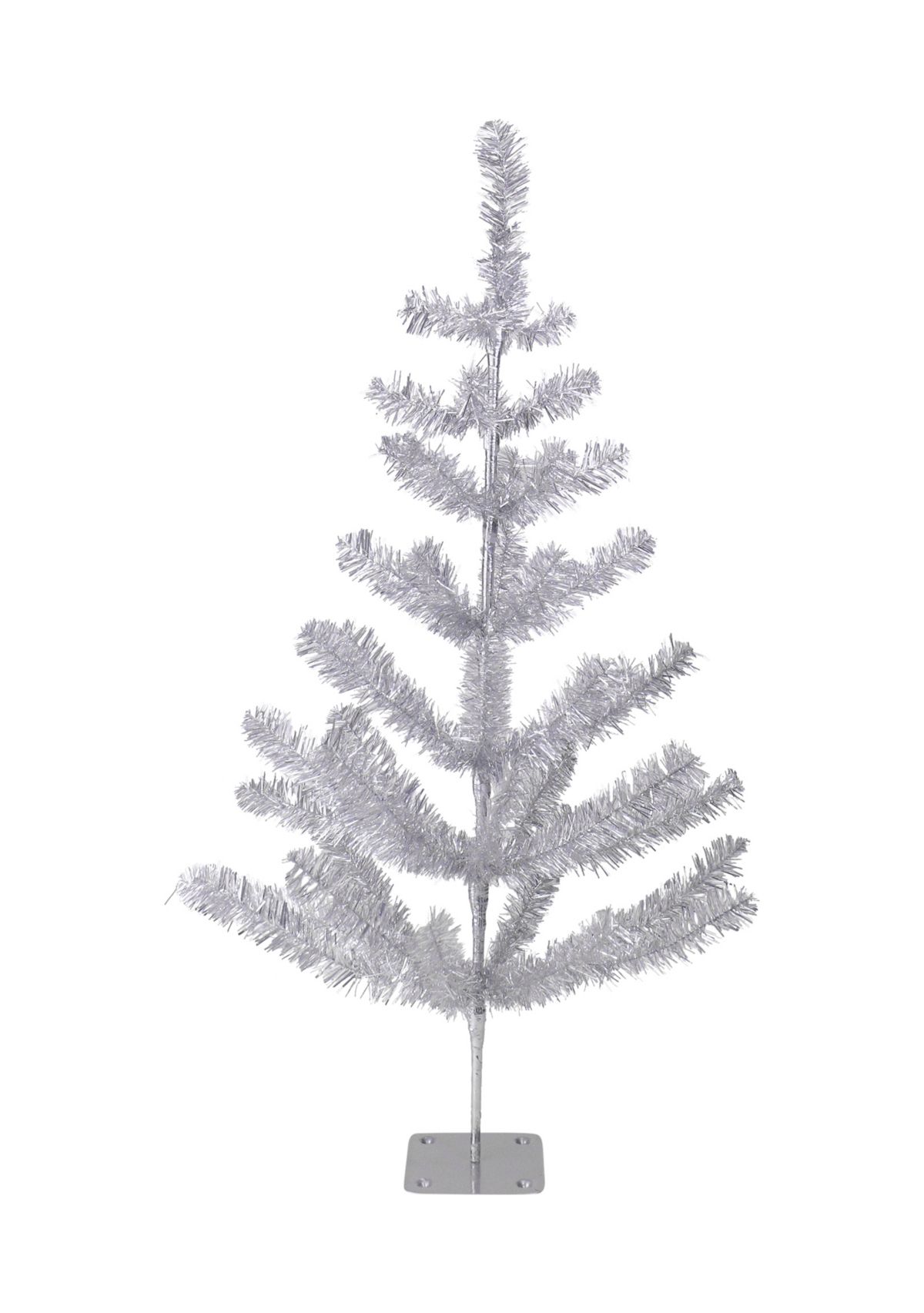 3 Medium Silver Tinsel Twig Artificial Christmas Tree - Unlit