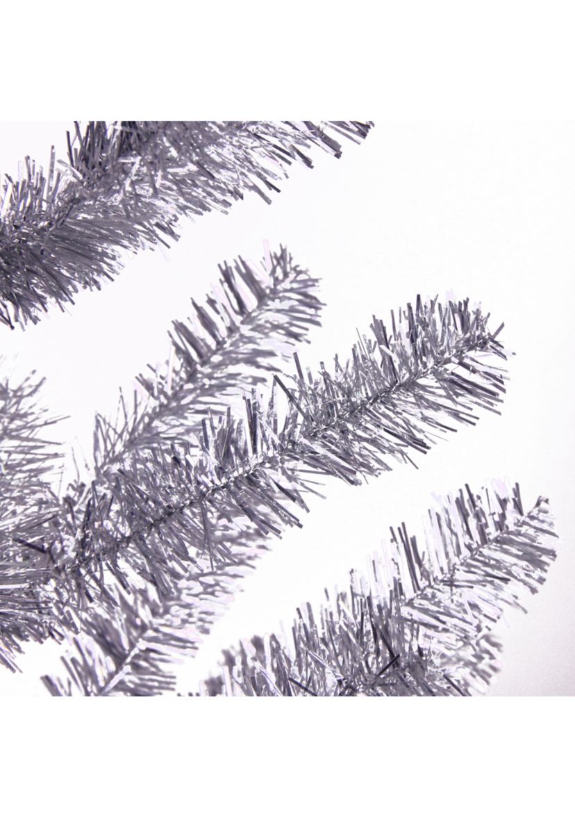 3 Medium Silver Tinsel Twig Artificial Christmas Tree - Unlit