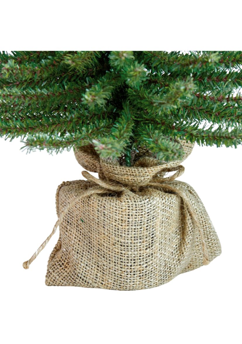 18 Inch Potted Downswept Mini Village Pine Medium Artificial Christmas Tree  Unlit