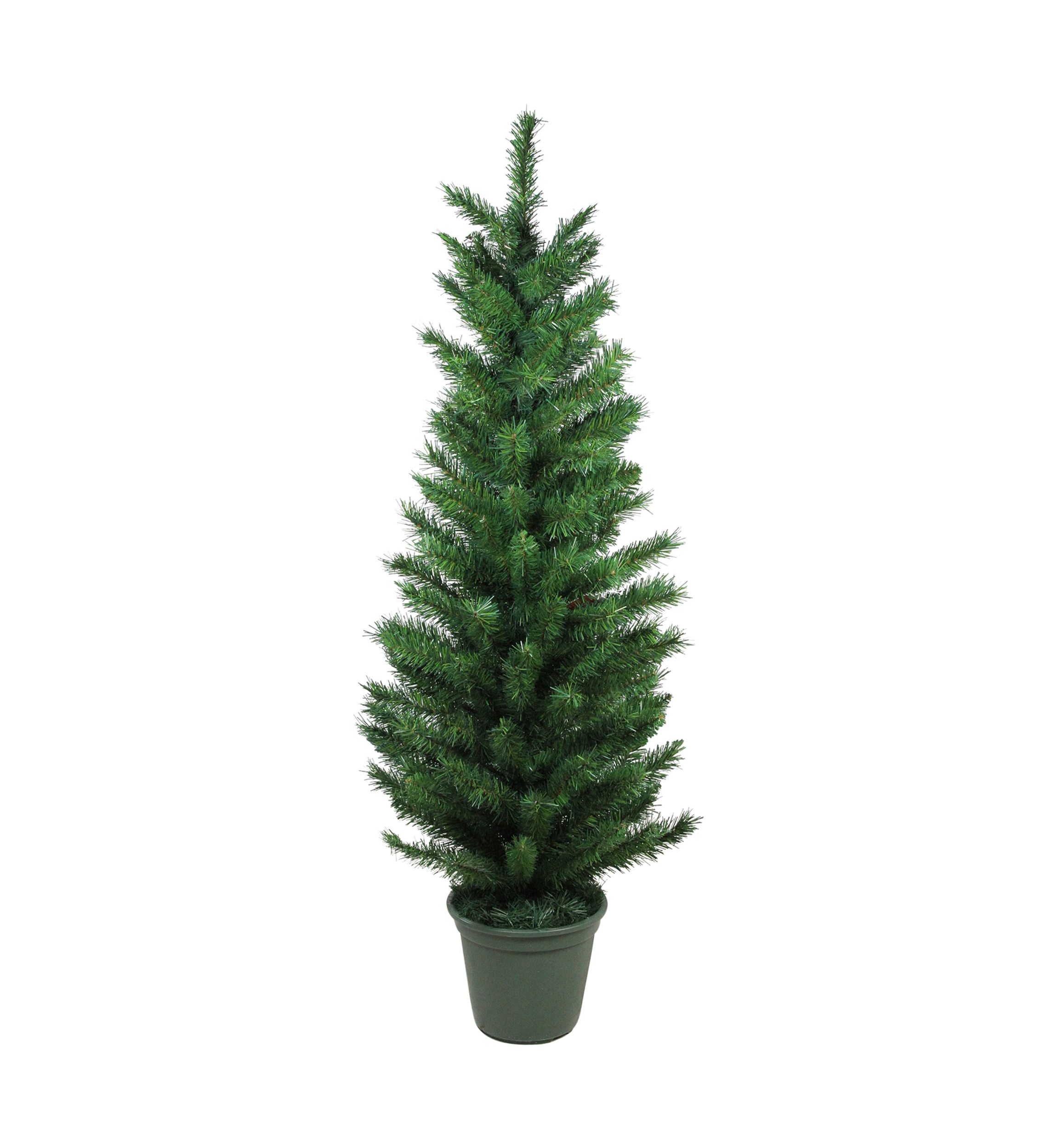 4 Potted Virginia Pine Walkway Slim Artificial Christmas Tree - Unlit