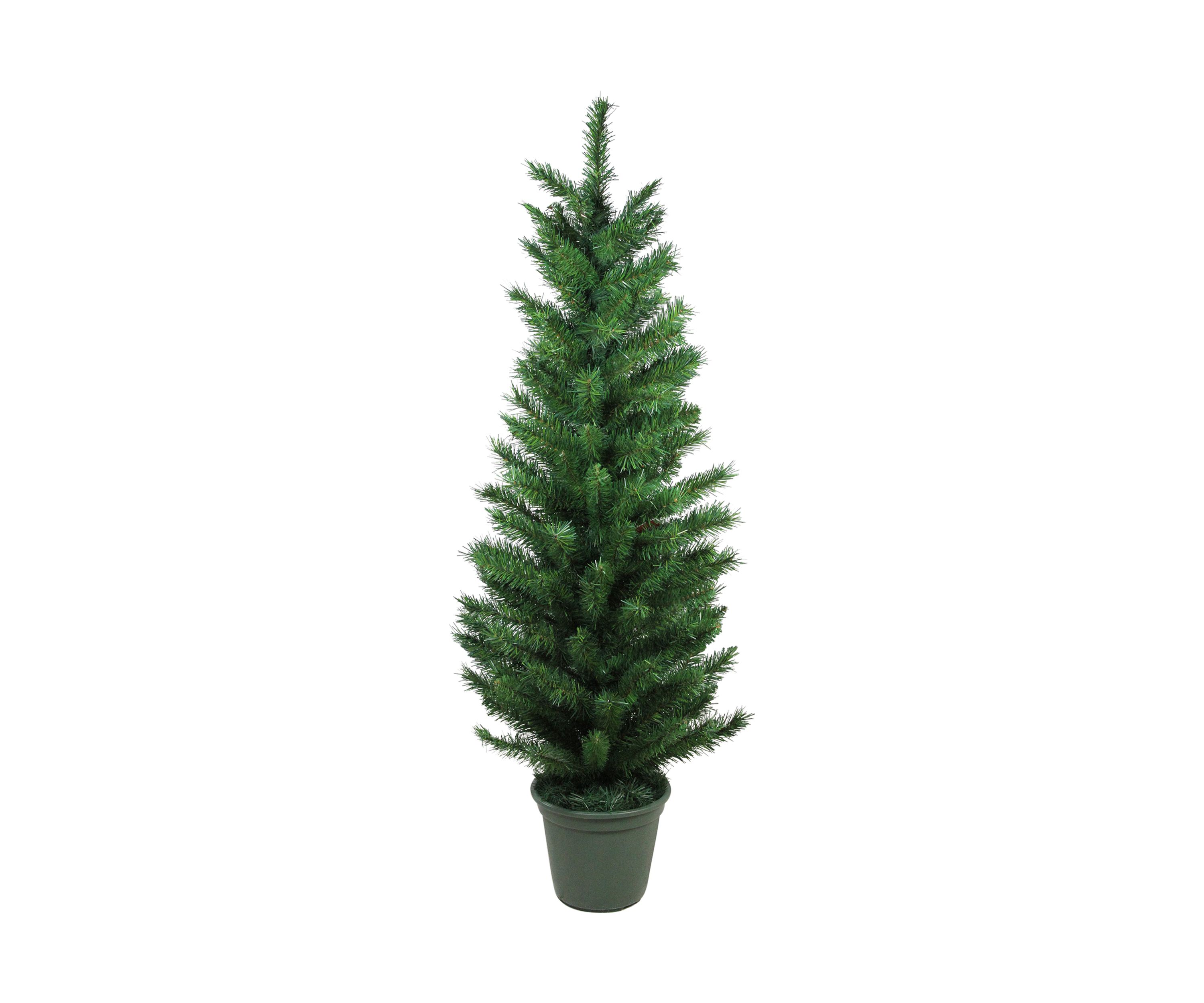 4 Potted Virginia Pine Walkway Slim Artificial Christmas Tree - Unlit