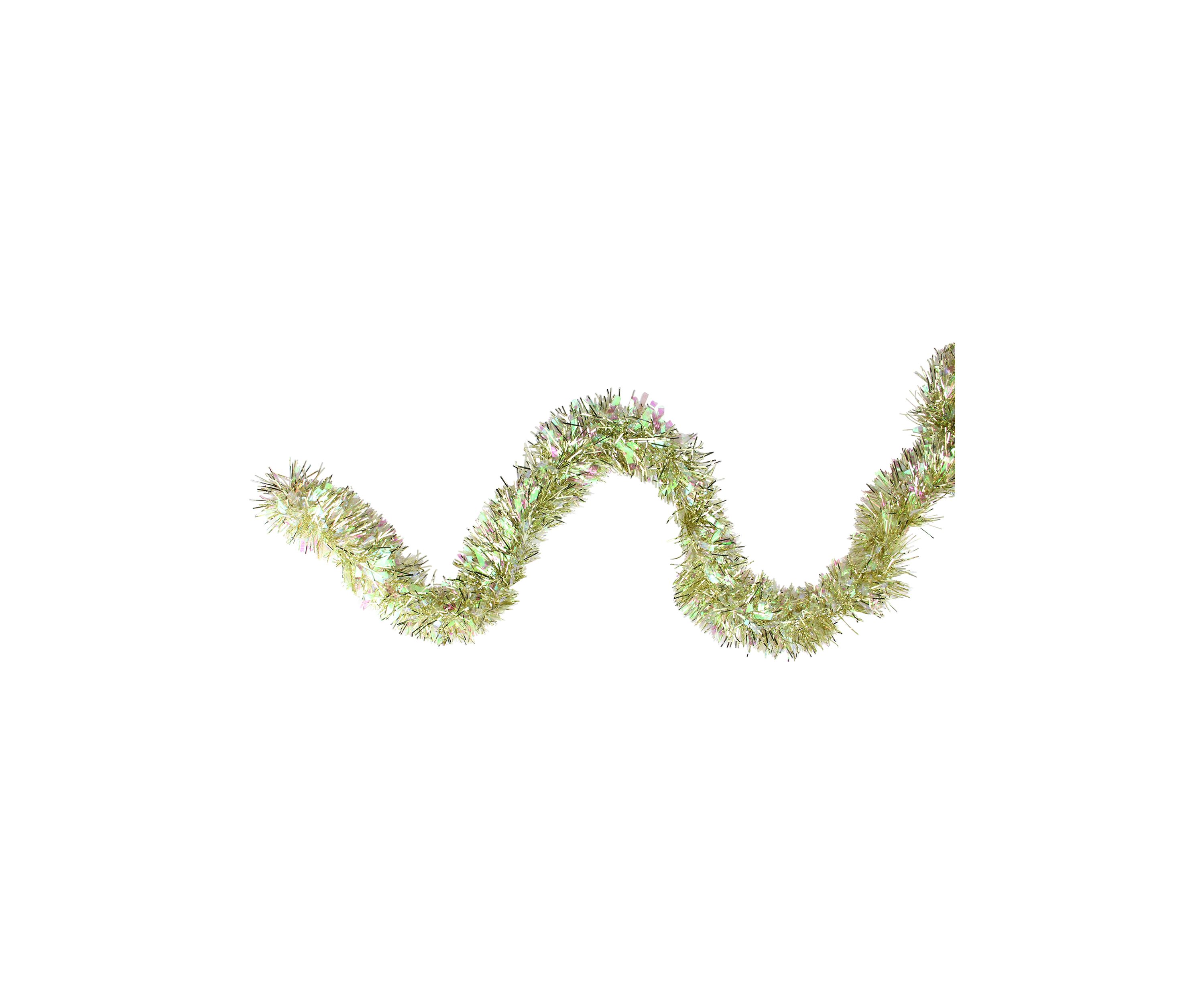 12 Starburst Iridescent and Gold Artificial Christmas Tinsel Garland - Unlit