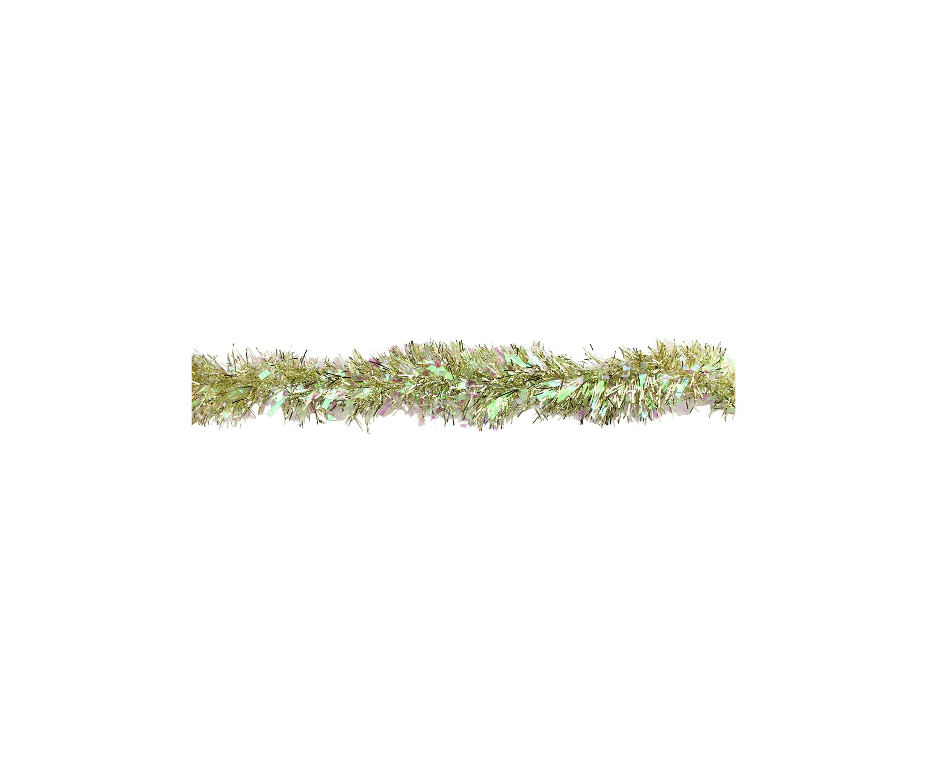 12 Starburst Iridescent and Gold Artificial Christmas Tinsel Garland - Unlit