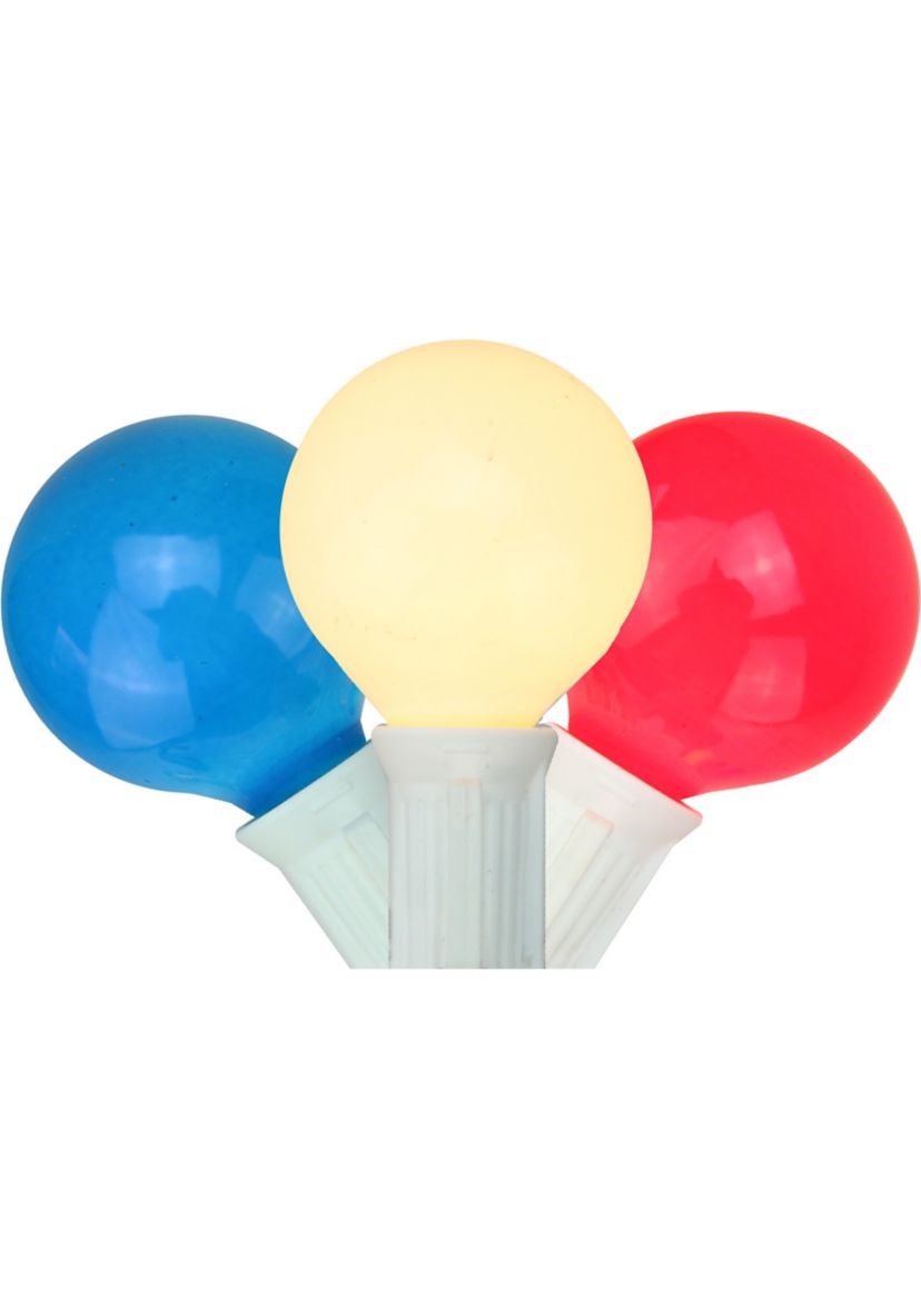 10-Count Red and Blue G40 Globe Christmas Light Set  9ft White Wire